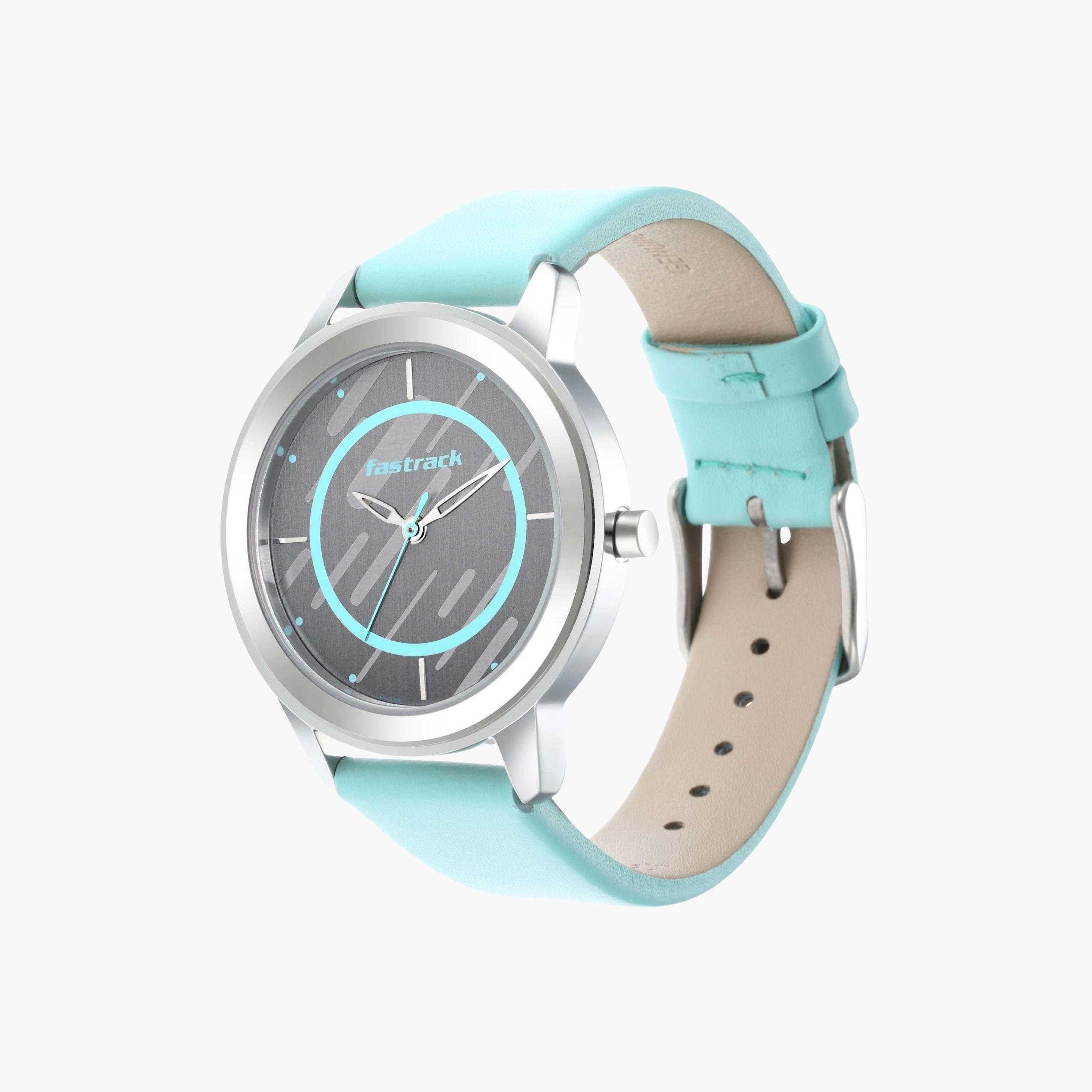 فاست تراك- ساعة يد  تناظرية للنساء سوار جلدي لون أزرق  38مم  | NR6246SL01-women-watchesandjewellery-watches-image-2