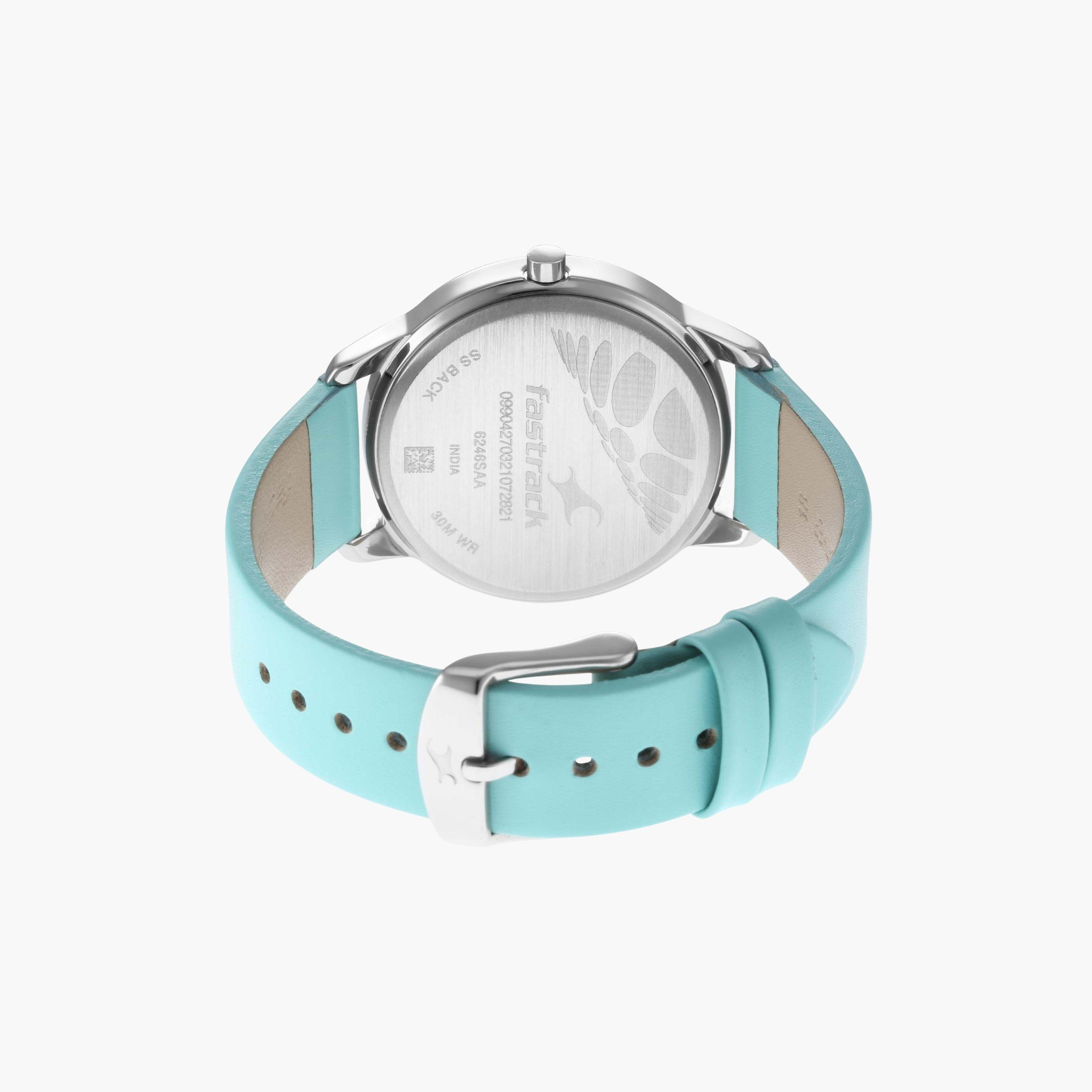 فاست تراك- ساعة يد  تناظرية للنساء سوار جلدي لون أزرق  38مم  | NR6246SL01-women-watchesandjewellery-watches-image-4