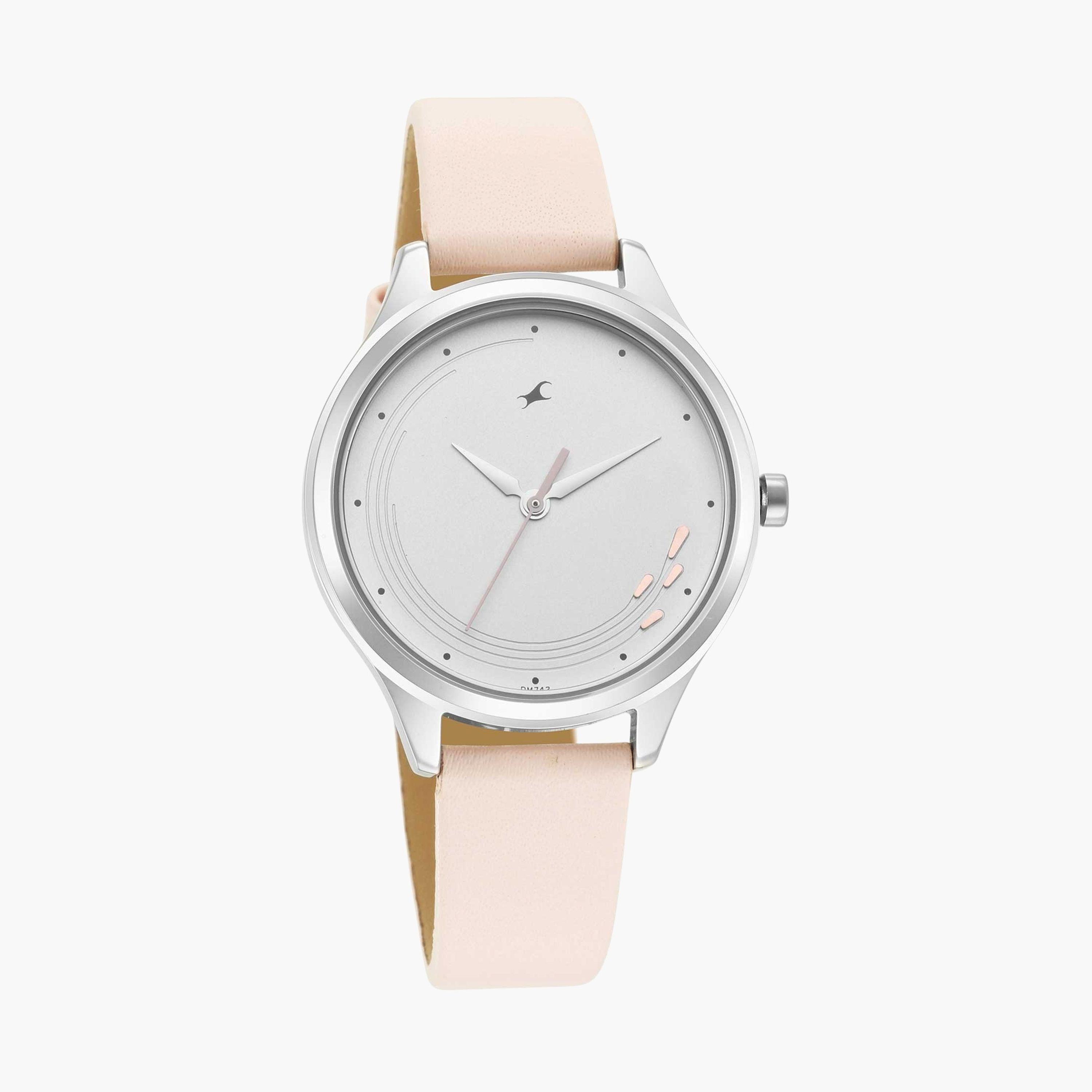 فاست تراك- ساعة يد  تناظرية للنساء سوار جلدي لون زهري  38مم  | NS6248SL01-women-watchesandjewellery-watches-image-1