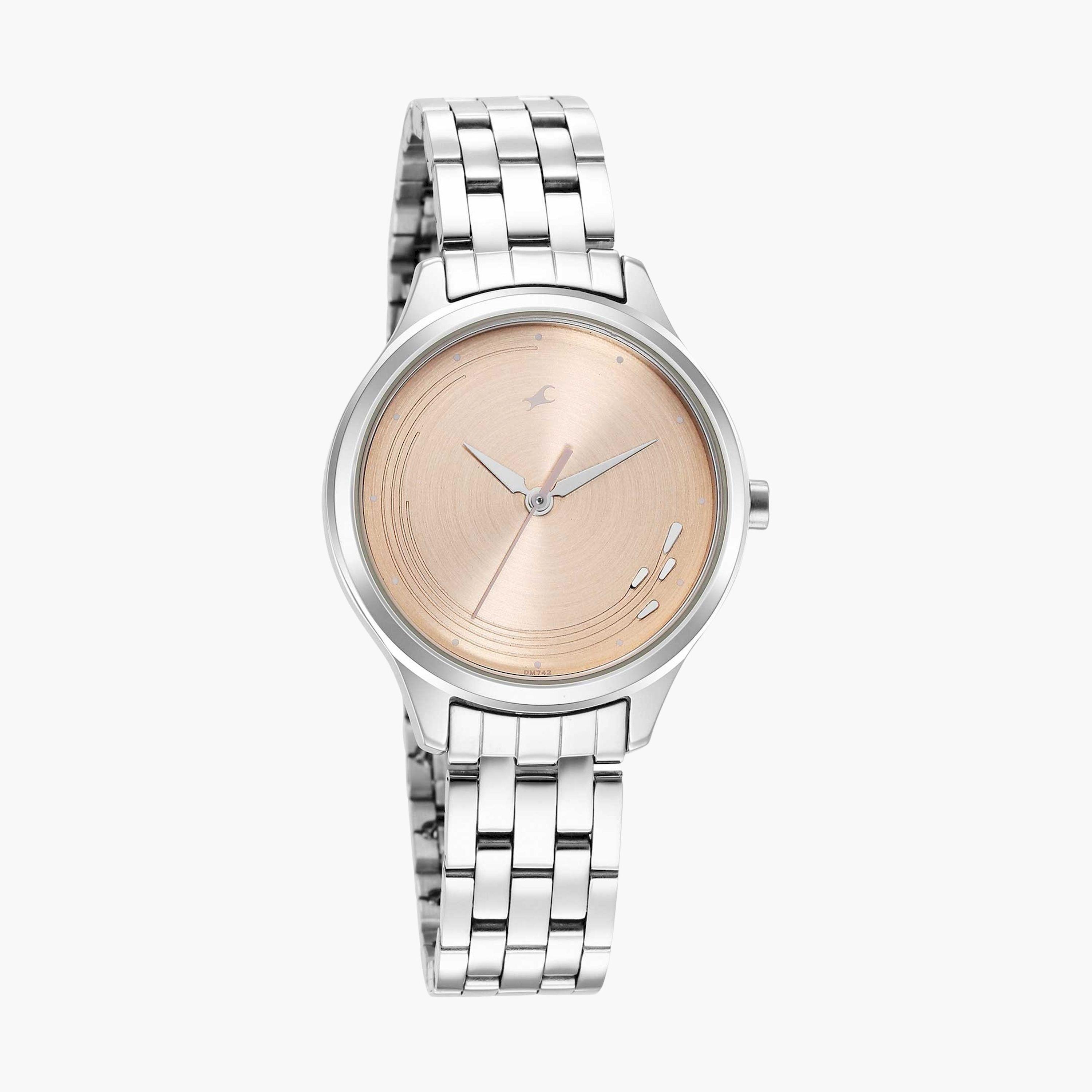 Fastrack Women's 38MM Silver Analog Stainless Steel Strap Watch | 6248SM02-women-watchesandjewellery-watches-image-1