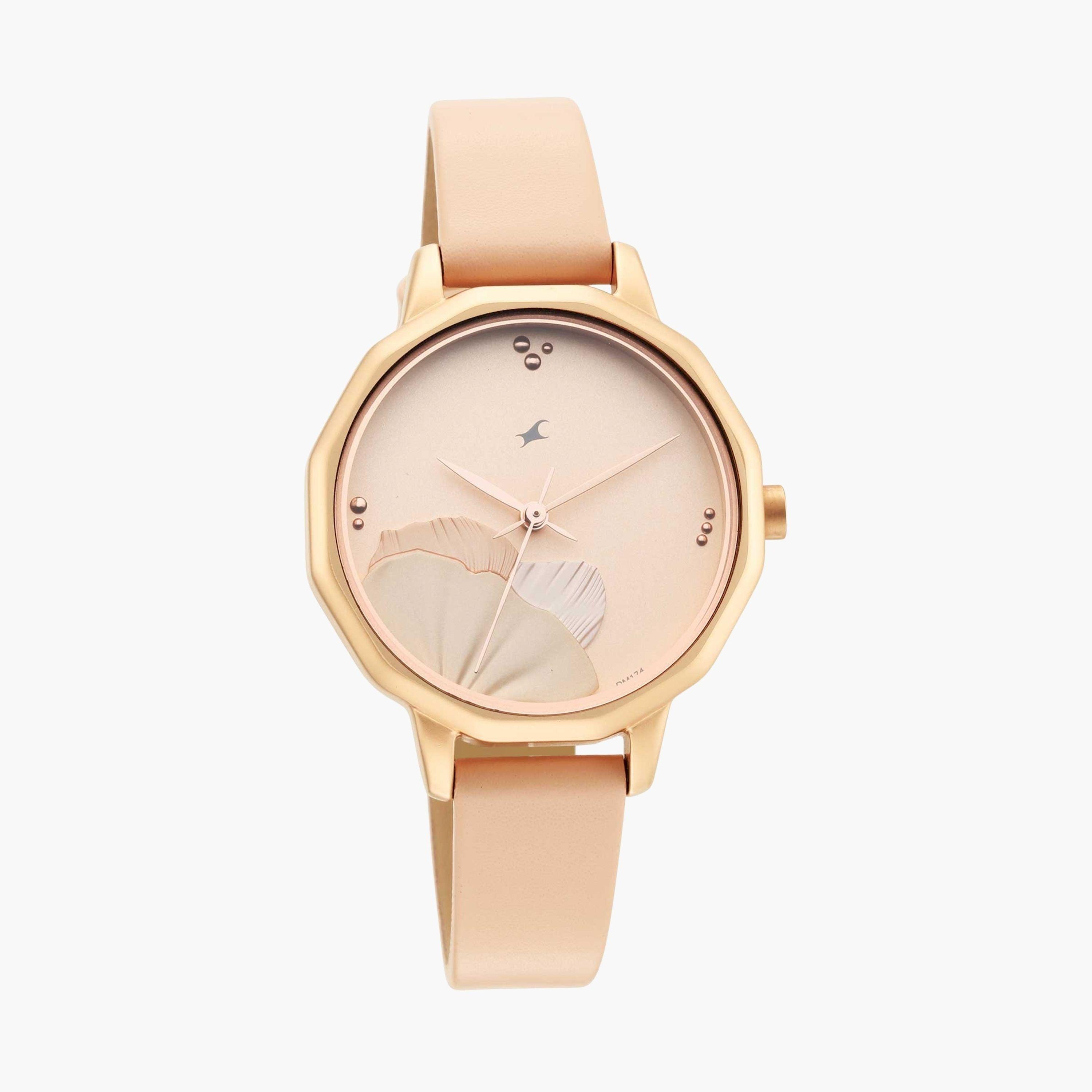 فاست تراك- ساعة يد  تناظرية للنساء سوار جلدي لون بيج  32مم  | NS6259WL01-women-watchesandjewellery-watches-image-2
