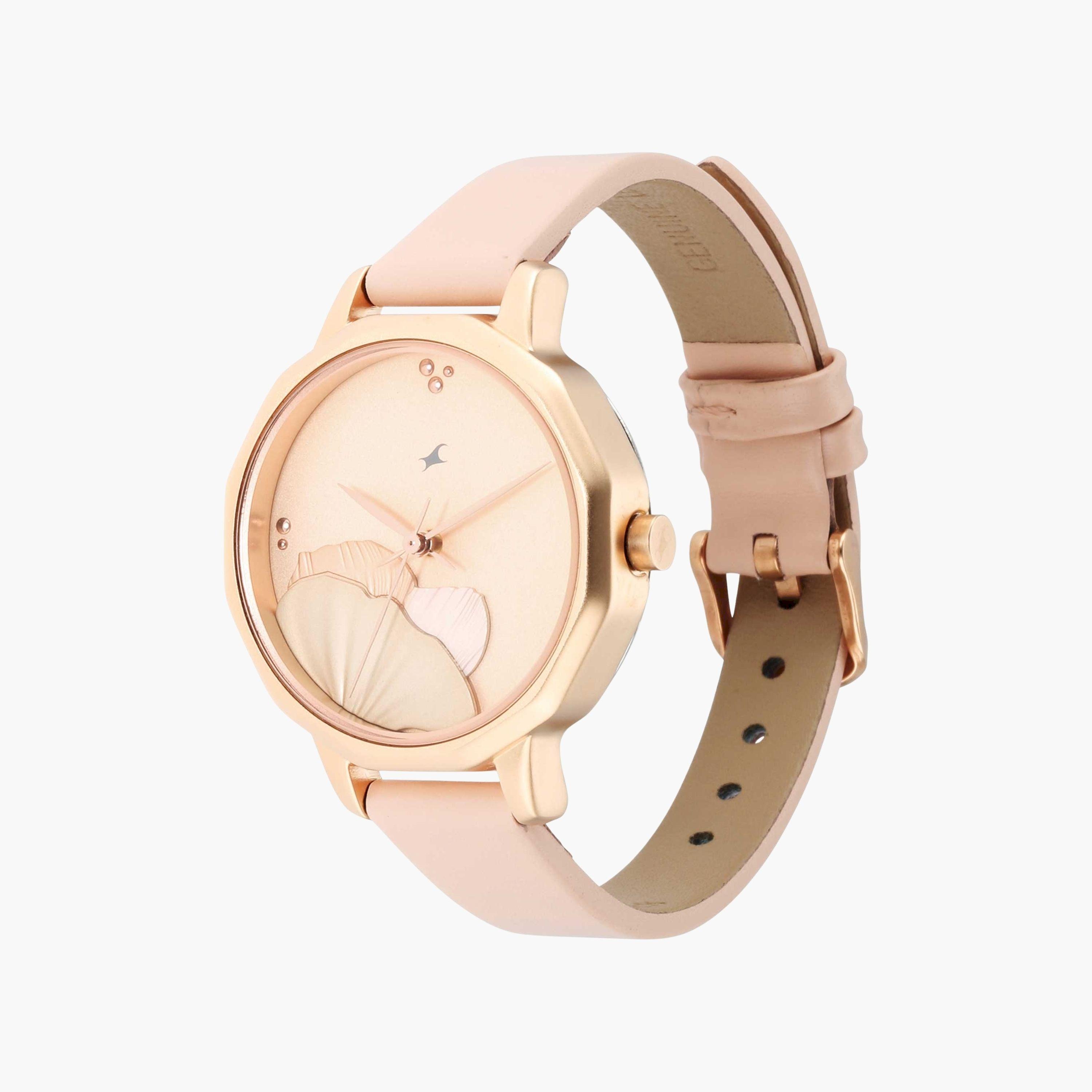 فاست تراك- ساعة يد  تناظرية للنساء سوار جلدي لون بيج  32مم  | NS6259WL01-women-watchesandjewellery-watches-image-3