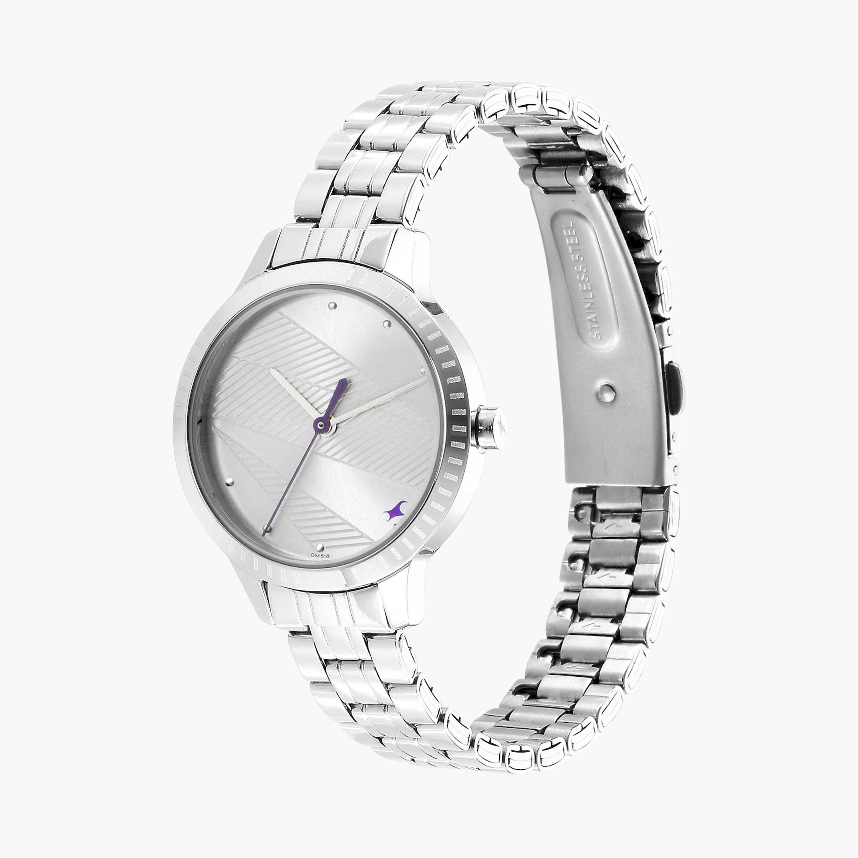 فاست تراك- ساعة يد  تناظرية للنساء سوار معدني لون فضي  31مم  | NS6267SM01-women-watchesandjewellery-watches-image-3