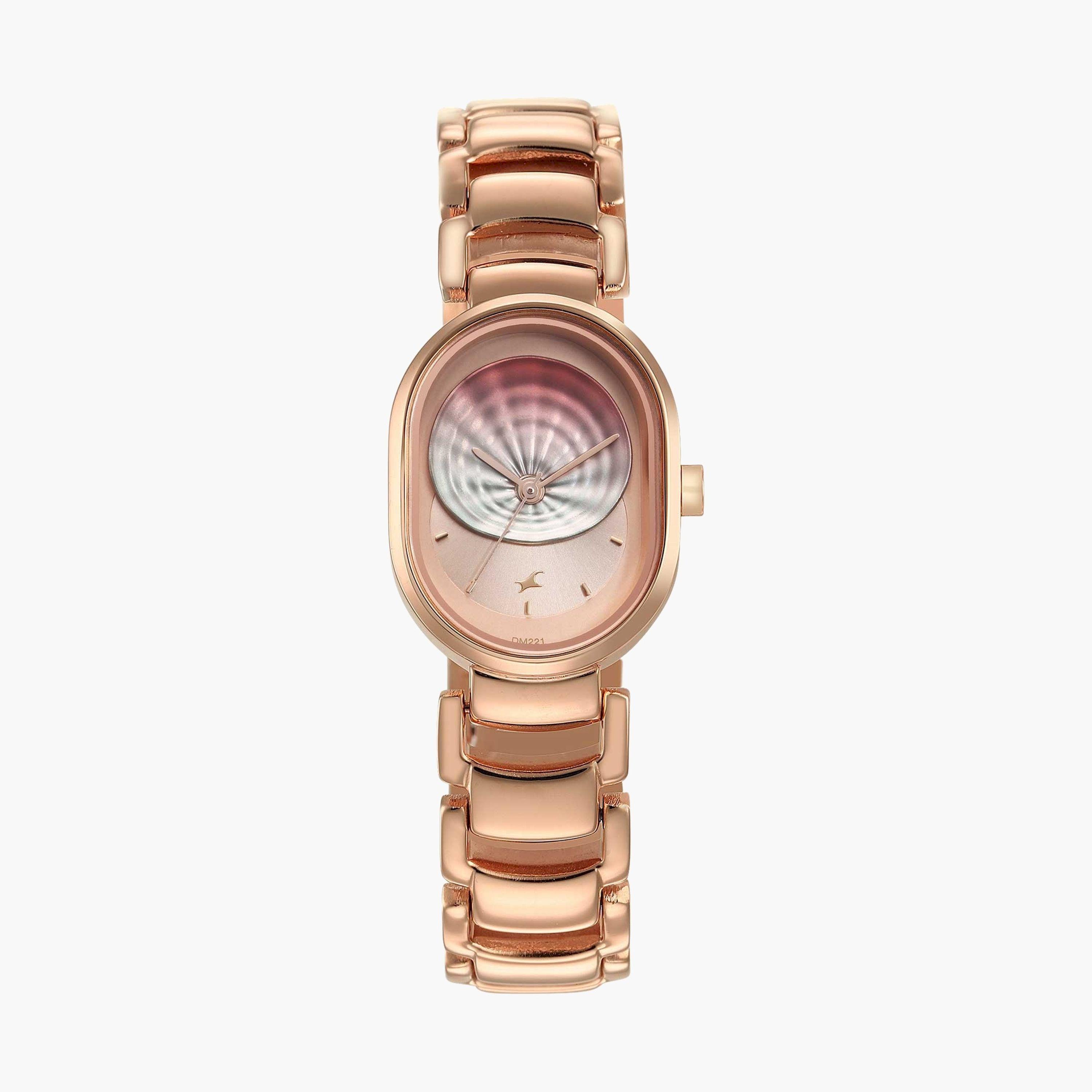 فاست تراك- ساعة يد  تناظرية للنساء سوار معدني لون ذهبي  38مم  | NS6274WM01-women-watchesandjewellery-watches-image-1
