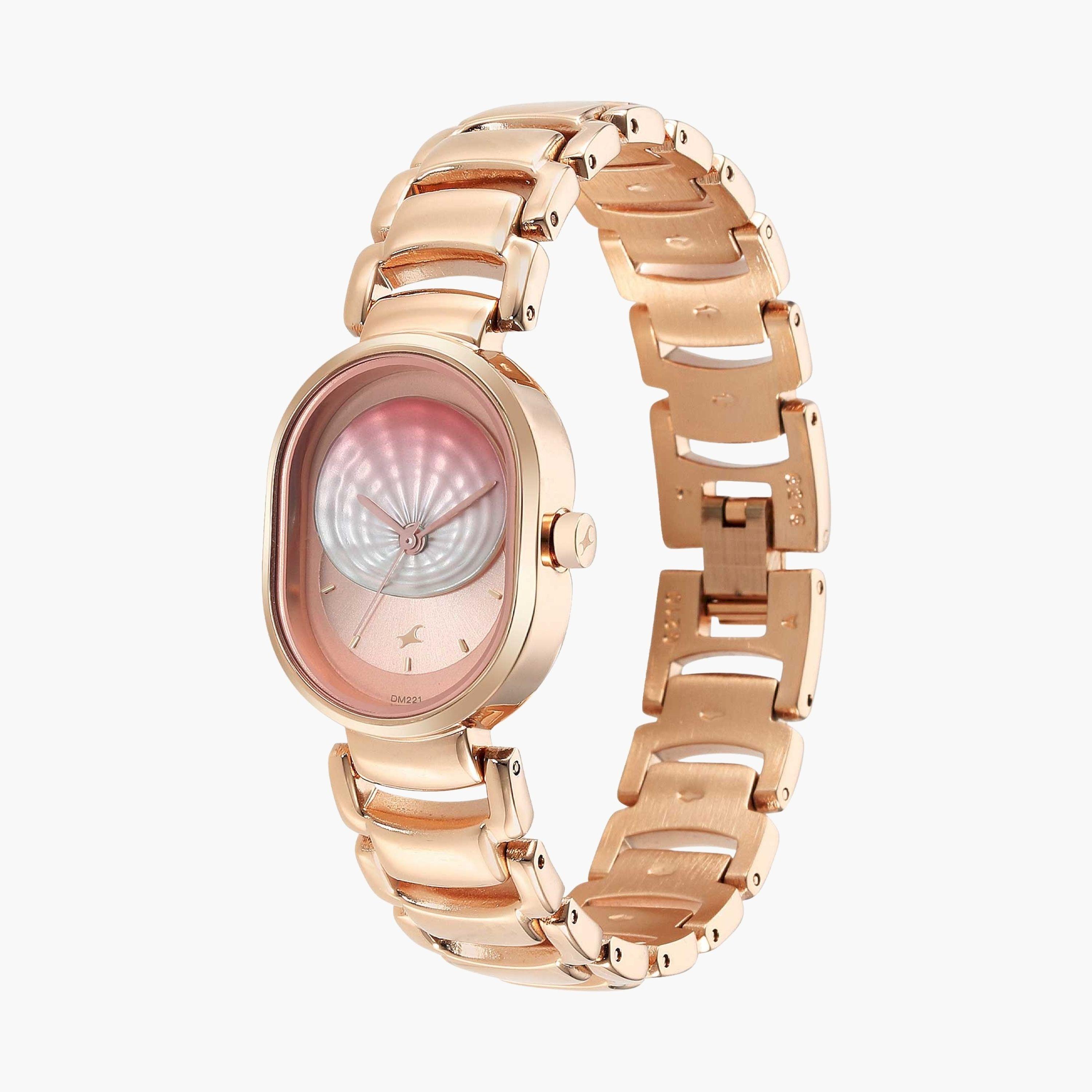 فاست تراك- ساعة يد  تناظرية للنساء سوار معدني لون ذهبي  38مم  | NS6274WM01-women-watchesandjewellery-watches-image-3