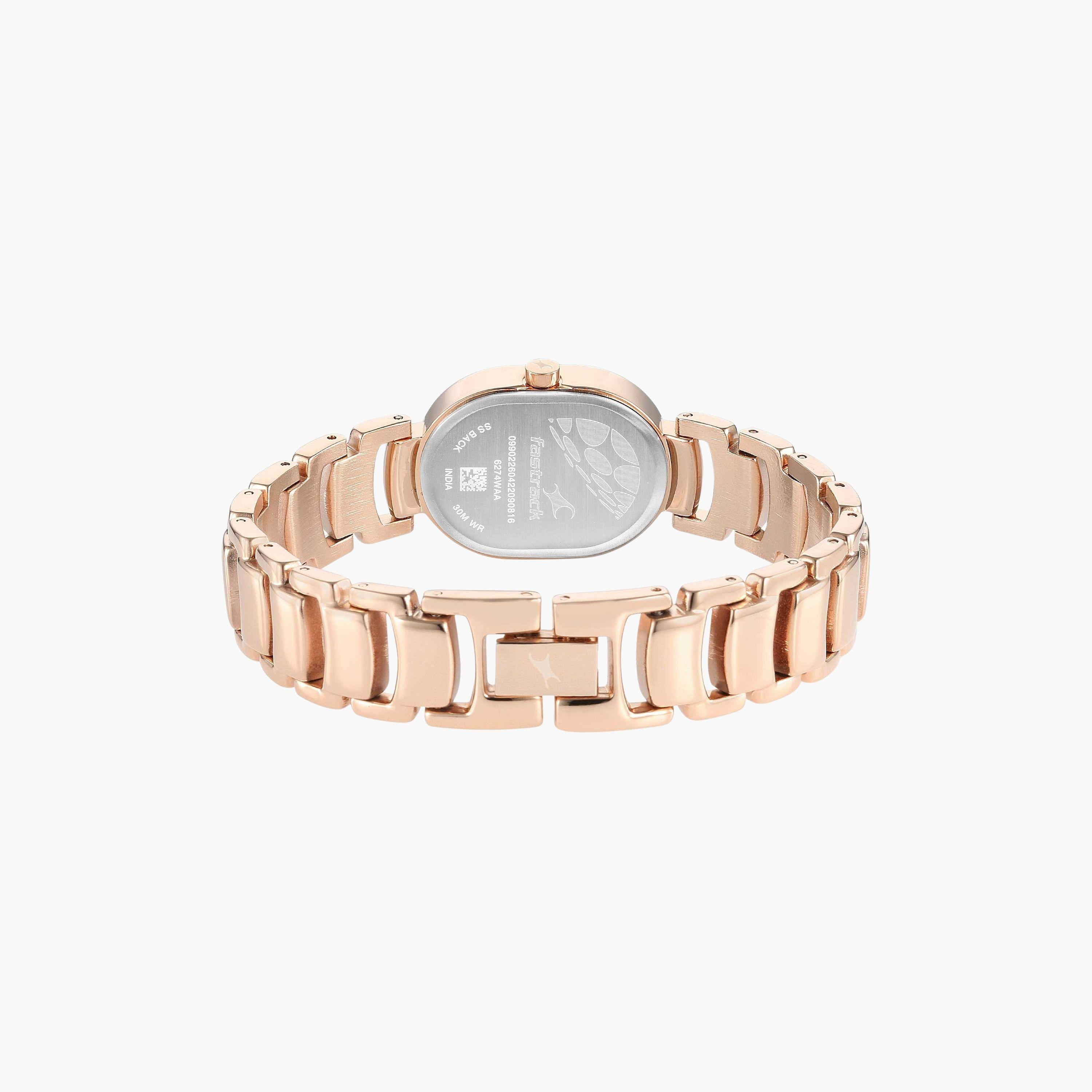 فاست تراك- ساعة يد  تناظرية للنساء سوار معدني لون ذهبي  38مم  | NS6274WM01-women-watchesandjewellery-watches-image-5