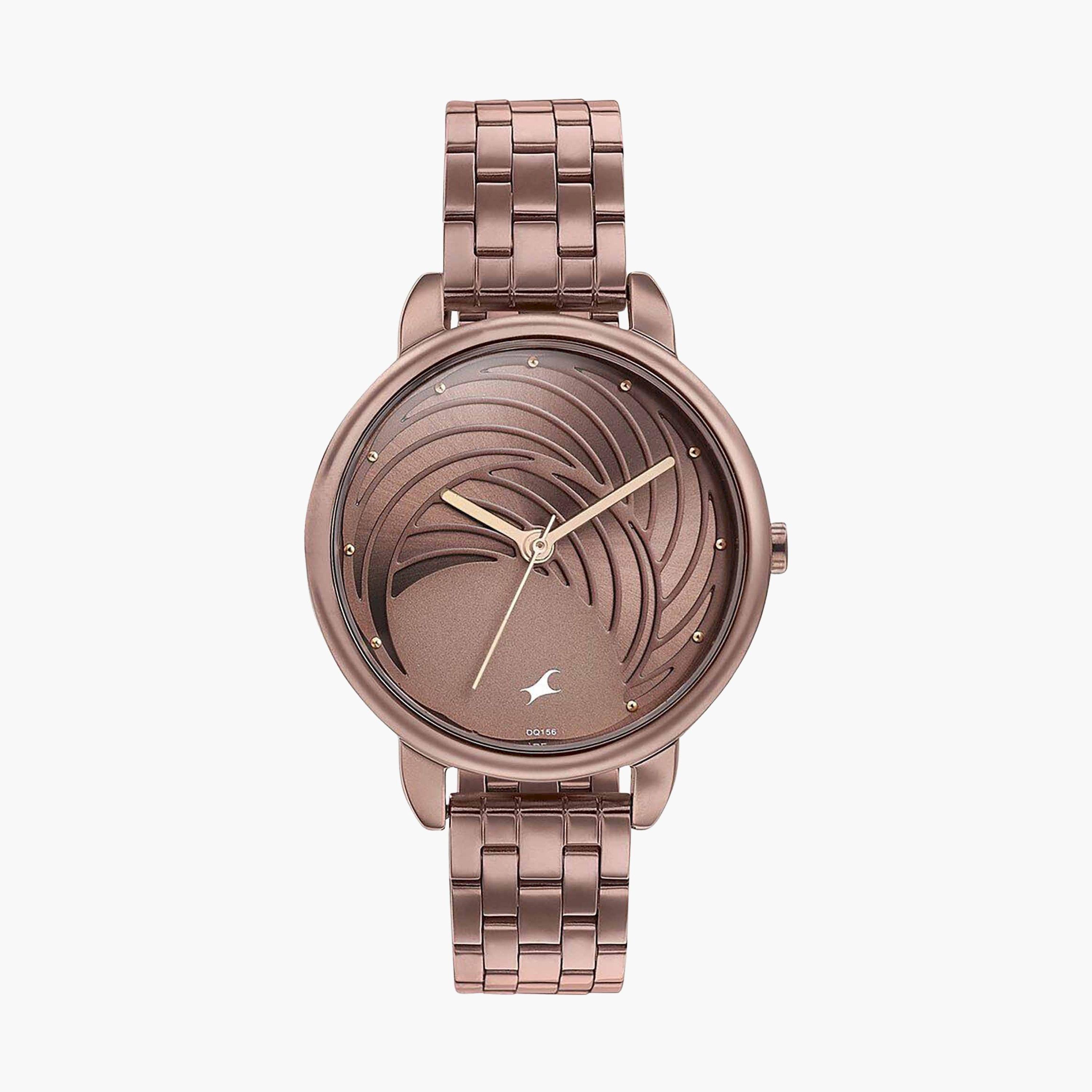 فاست تراك- ساعة يد  تناظرية للنساء سوار ستانلس ستيل لون بني  35مم  | 6282QM01-women-watchesandjewellery-watches-image-1