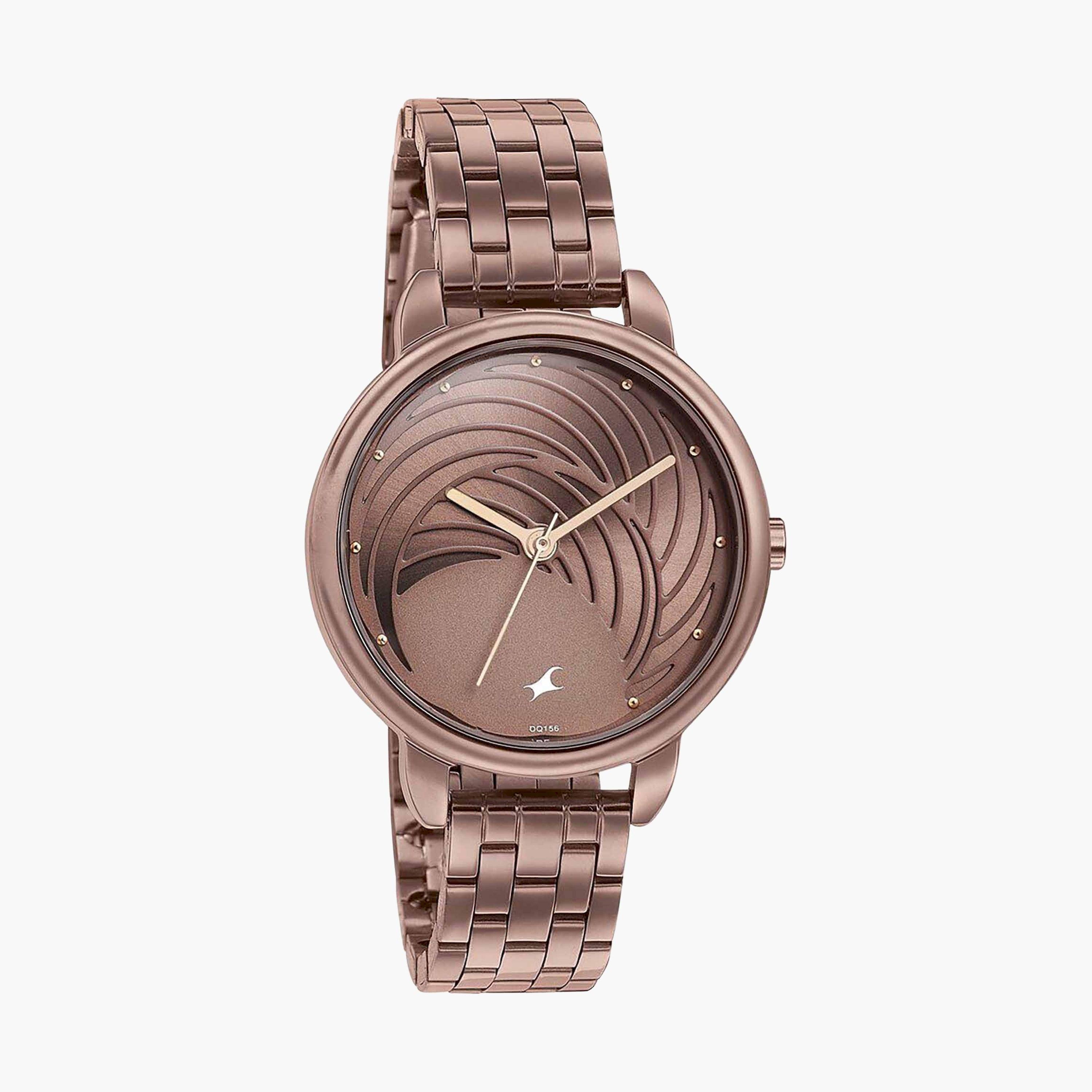 فاست تراك- ساعة يد  تناظرية للنساء سوار ستانلس ستيل لون بني  35مم  | 6282QM01-women-watchesandjewellery-watches-image-2