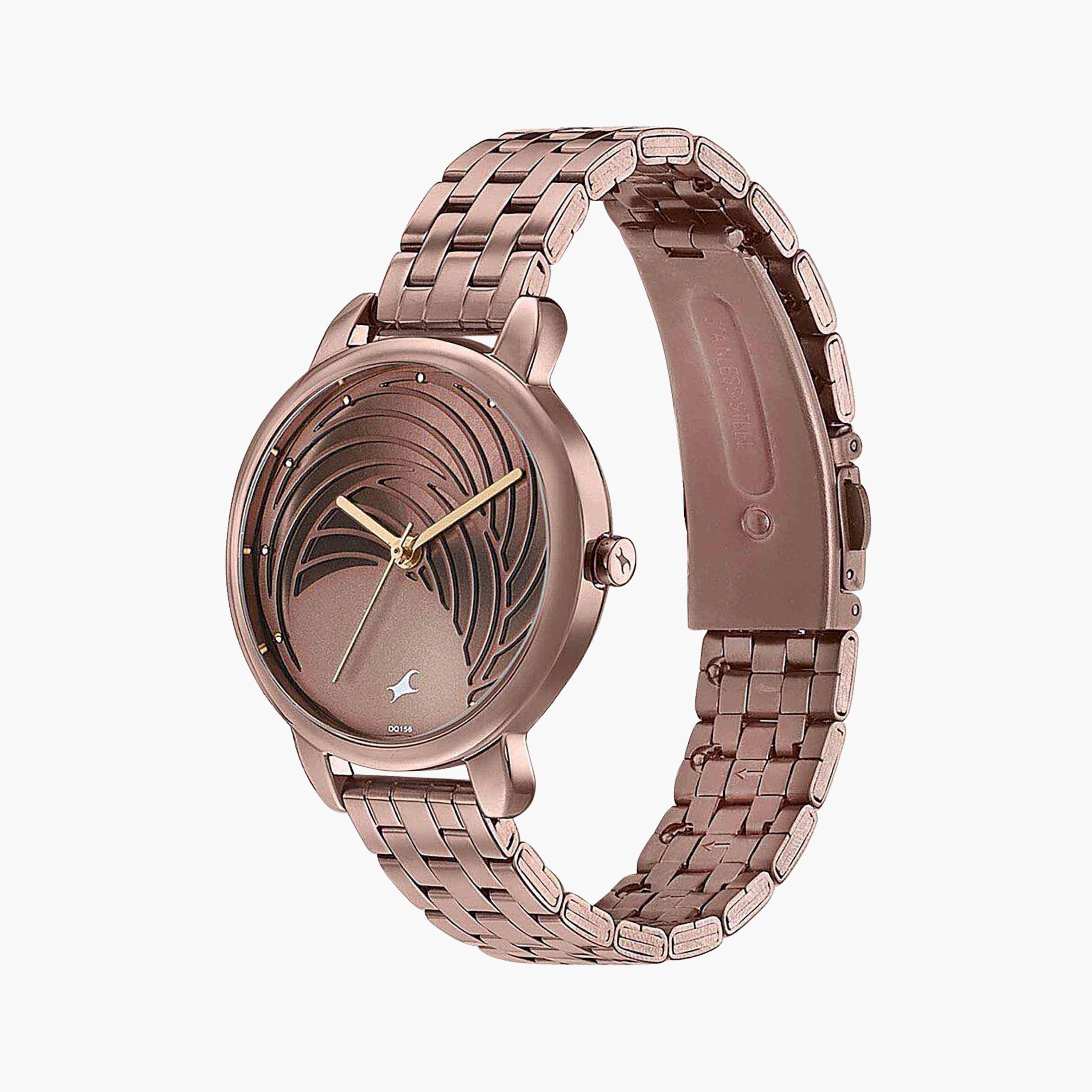 فاست تراك- ساعة يد  تناظرية للنساء سوار ستانلس ستيل لون بني  35مم  | 6282QM01-women-watchesandjewellery-watches-image-3