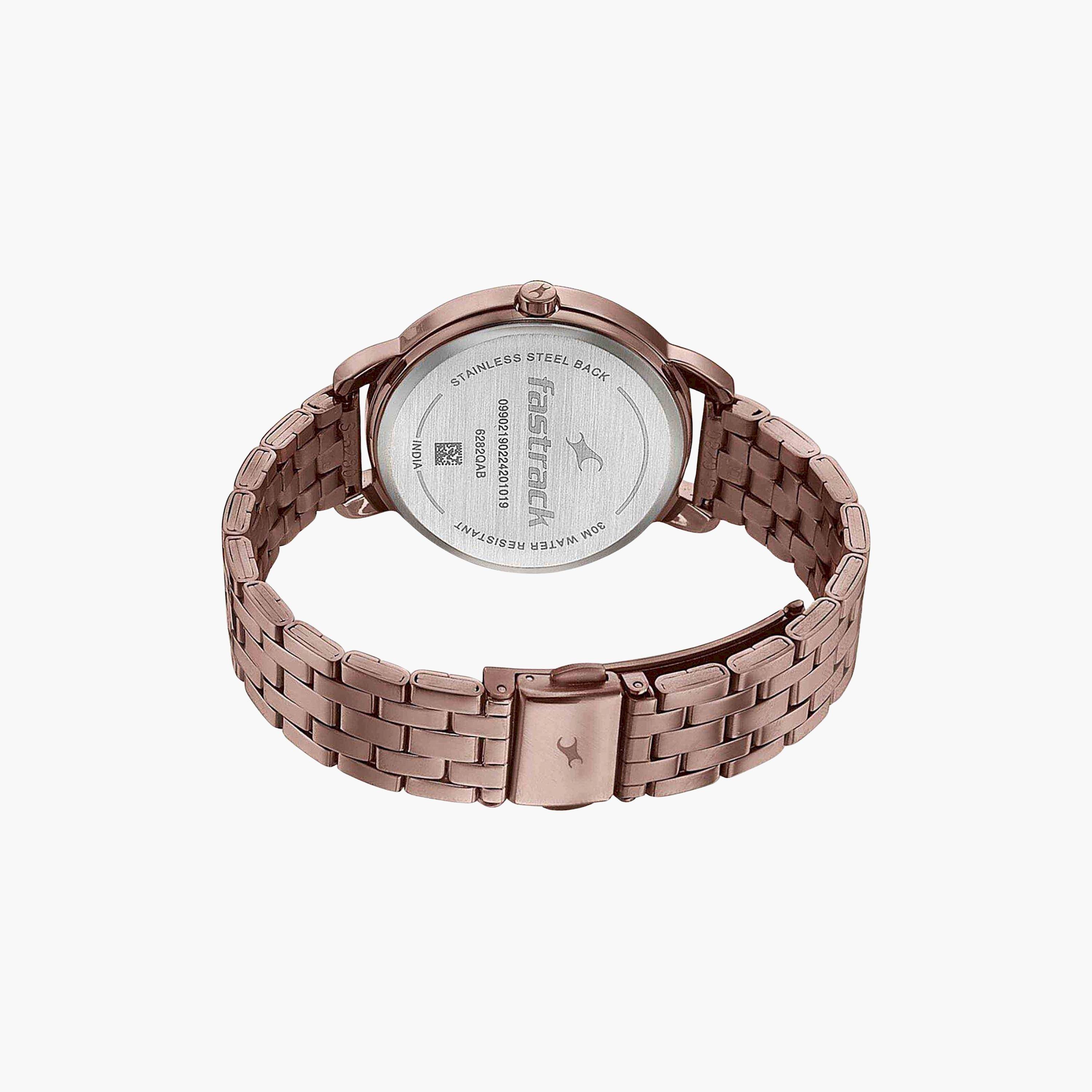 فاست تراك- ساعة يد  تناظرية للنساء سوار ستانلس ستيل لون بني  35مم  | 6282QM01-women-watchesandjewellery-watches-image-5