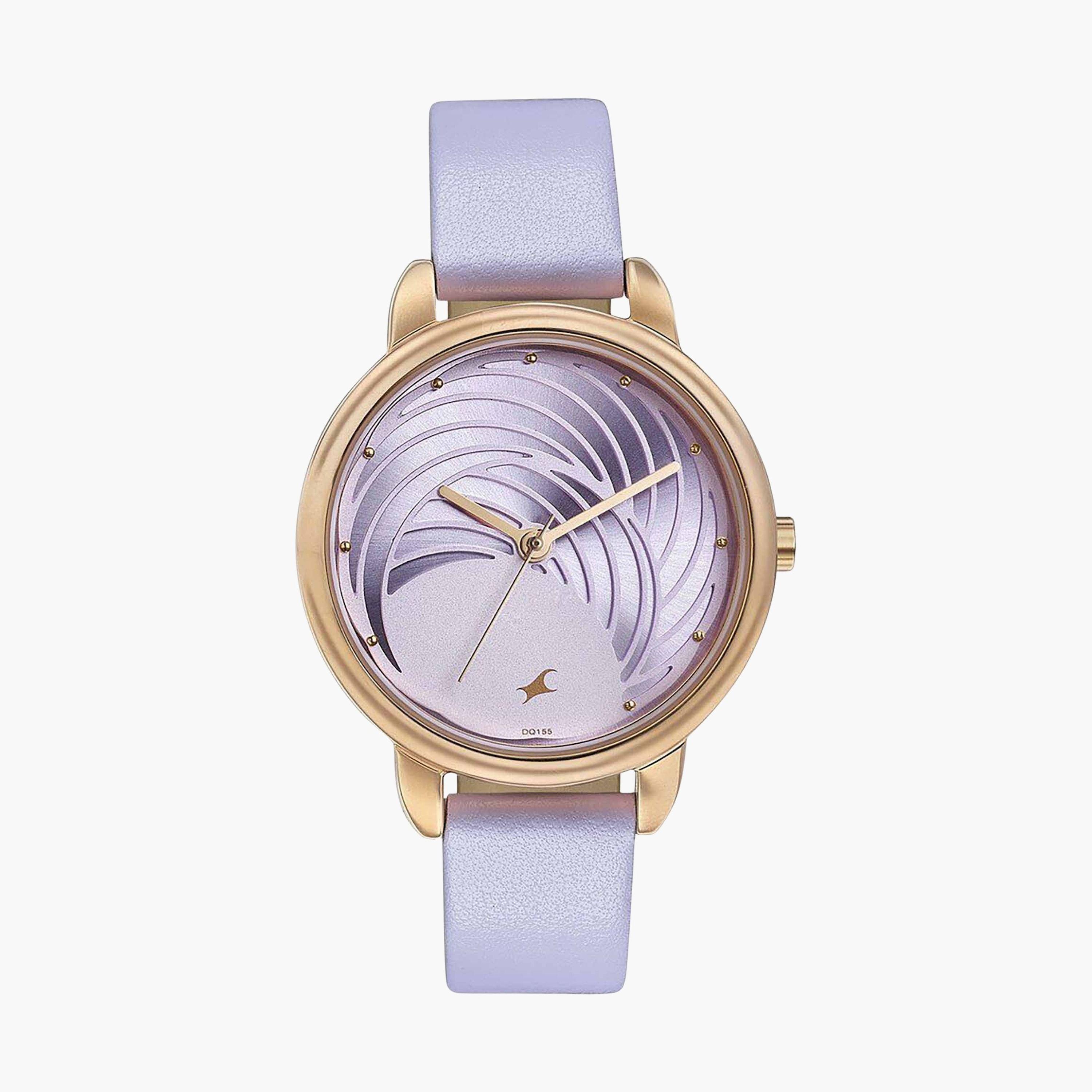 فاست تراك- ساعة يد  تناظرية للنساء سوار جلدي لون بنفسجي  35مم  | 6282WL02-women-watchesandjewellery-watches-image-1