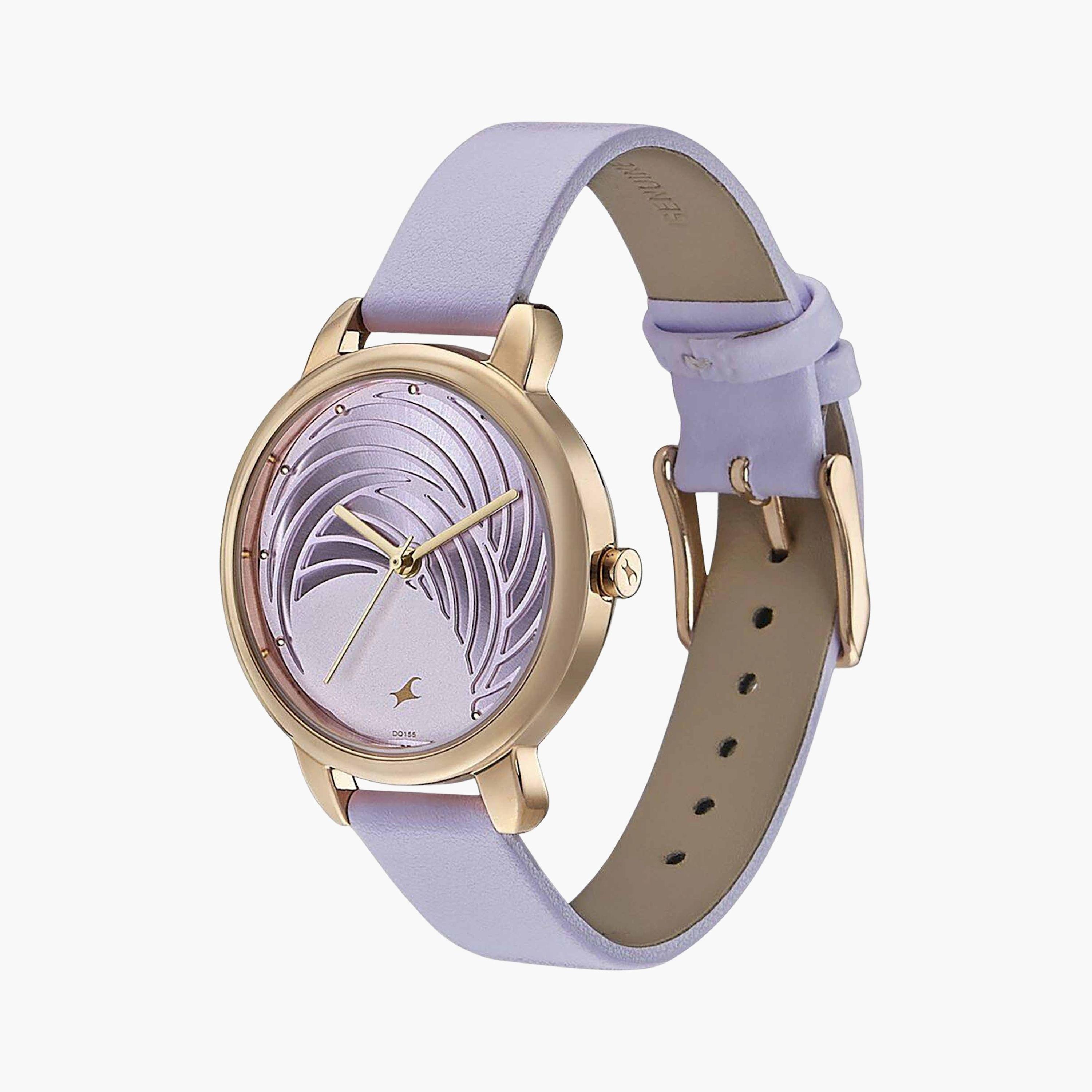 فاست تراك- ساعة يد  تناظرية للنساء سوار جلدي لون بنفسجي  35مم  | 6282WL02-women-watchesandjewellery-watches-image-3