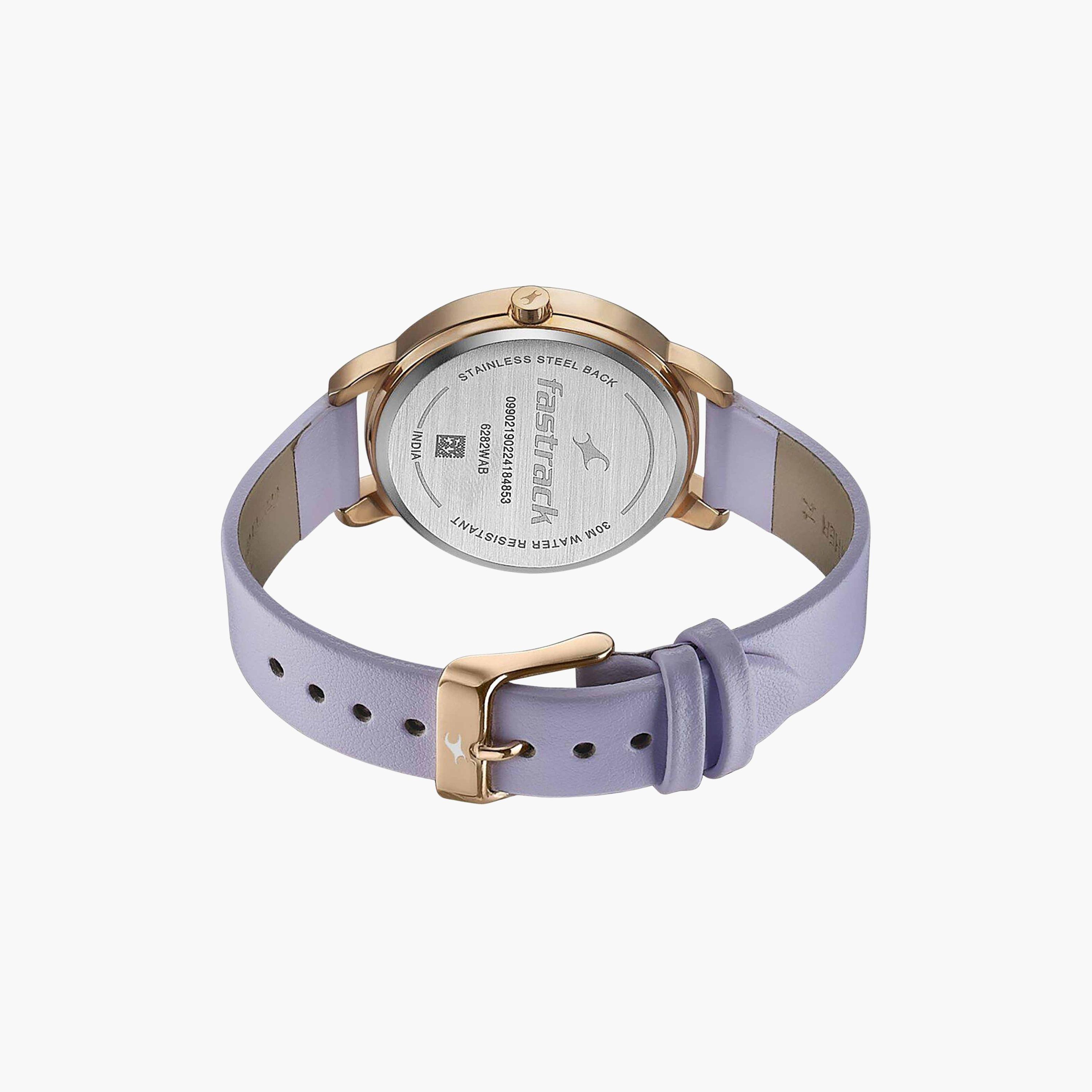 فاست تراك- ساعة يد  تناظرية للنساء سوار جلدي لون بنفسجي  35مم  | 6282WL02-women-watchesandjewellery-watches-image-5