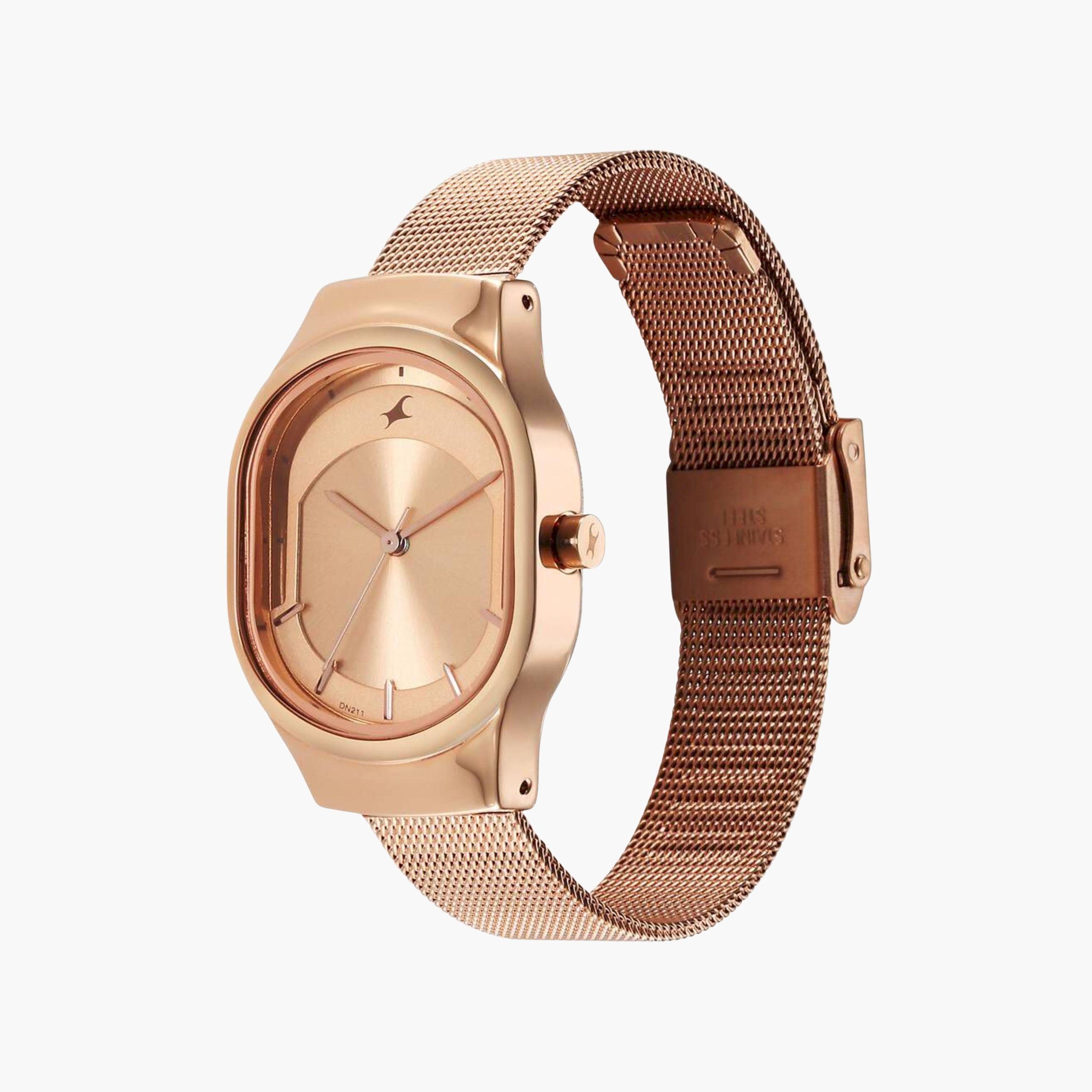 فاست تراك- ساعة يد  تناظرية للبنات سوار ستانلس ستيل لون ذهبي  28مم  | NS6283WM01-girls-accessories-watches-image-3