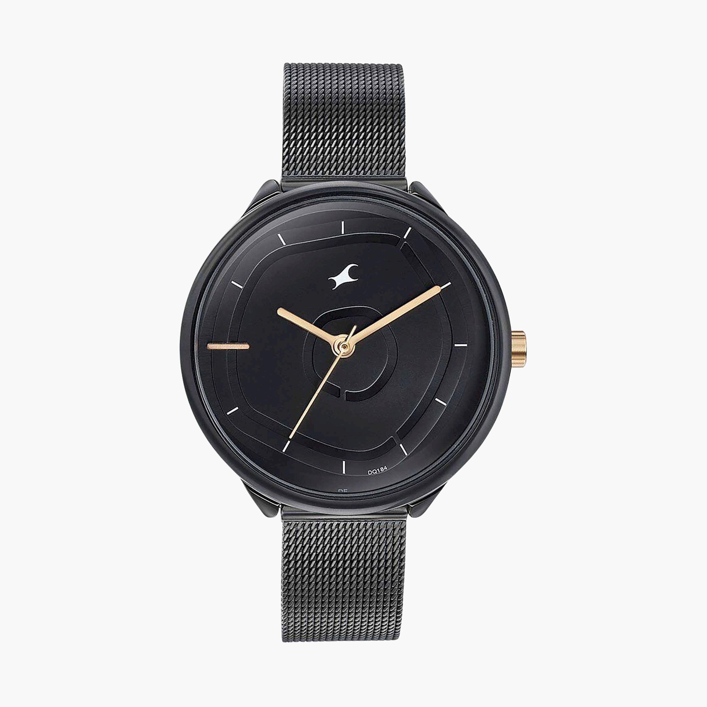 فاست تراك- ساعة يد  تناظرية للنساء سوار ستانلس ستيل لون أسود  36مم  | 6303KM01-women-watchesandjewellery-watches-image-1