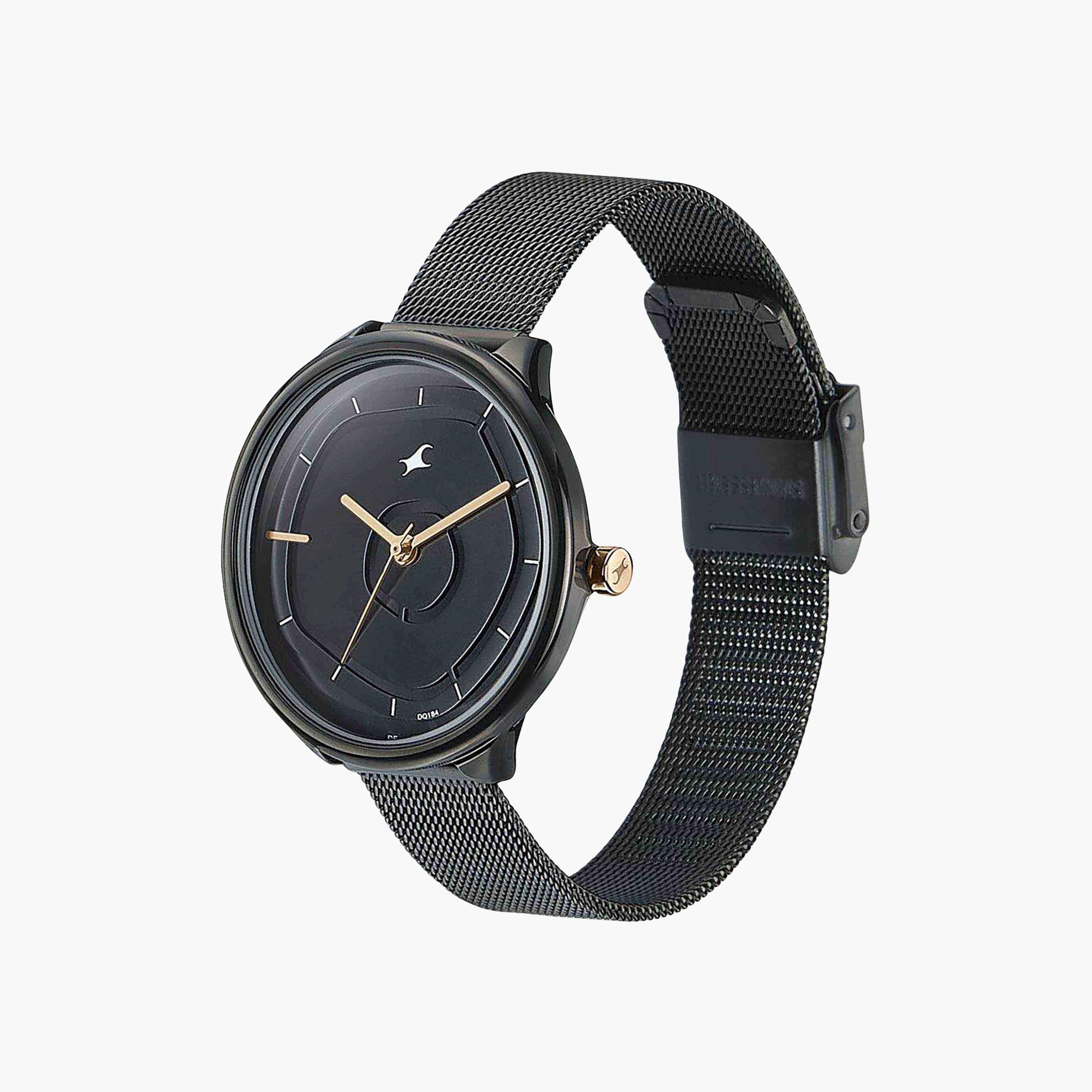 فاست تراك- ساعة يد  تناظرية للنساء سوار ستانلس ستيل لون أسود  36مم  | 6303KM01-women-watchesandjewellery-watches-image-3