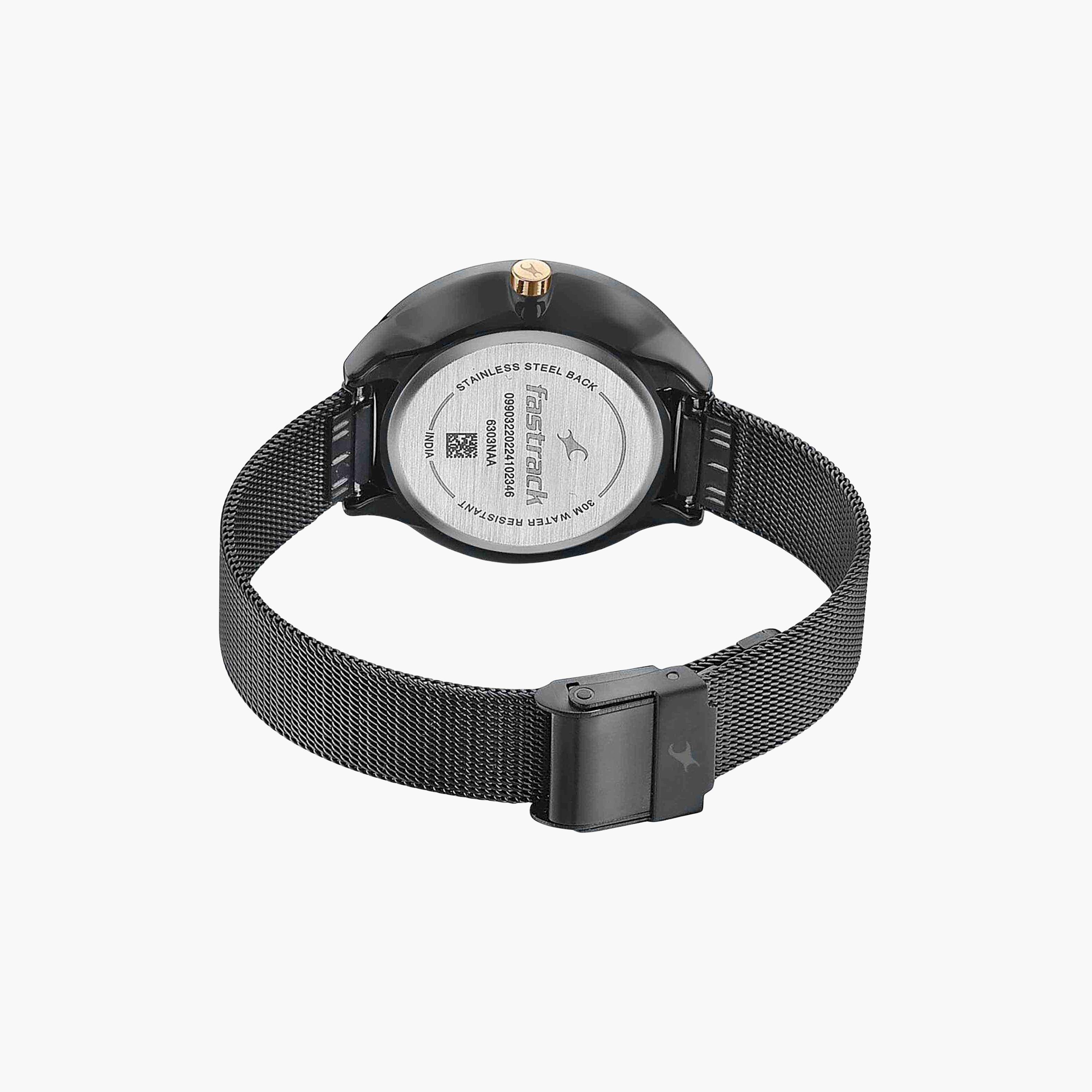 فاست تراك- ساعة يد  تناظرية للنساء سوار ستانلس ستيل لون أسود  36مم  | 6303KM01-women-watchesandjewellery-watches-image-5