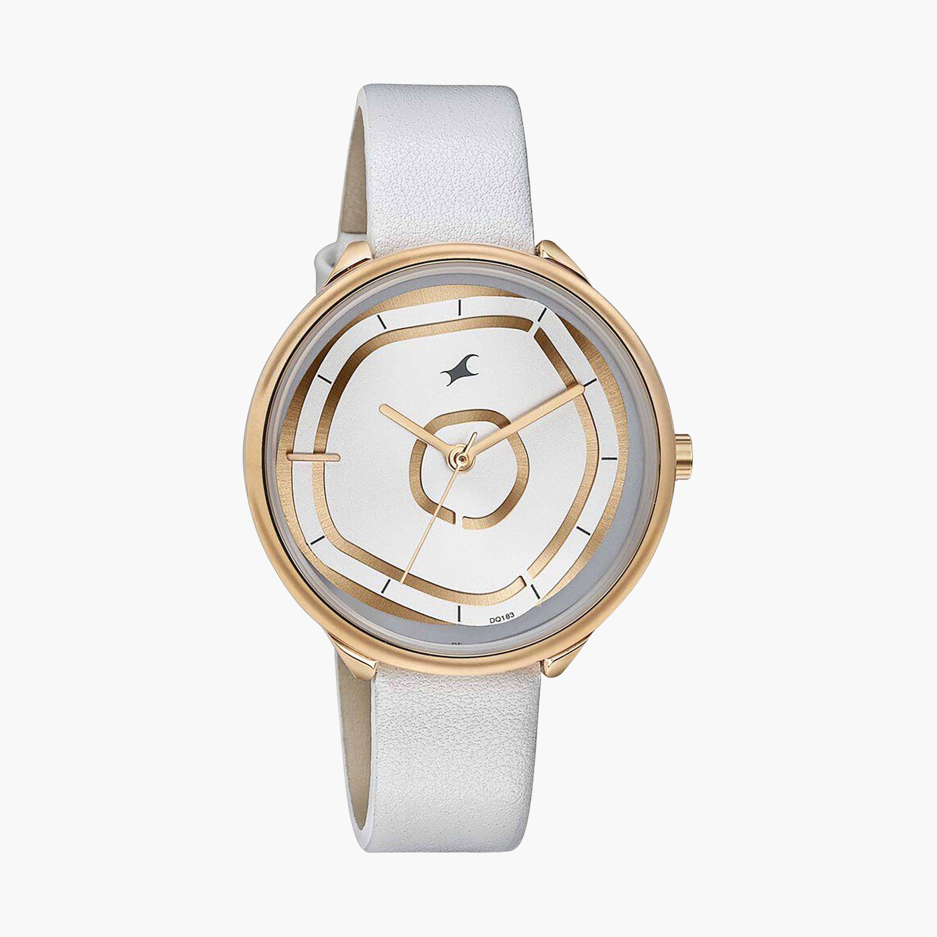 فاست تراك- ساعة يد  تناظرية للنساء سوار جلدي لون أبيض 36مم  | 6303WL02-women-watchesandjewellery-watches-image-2