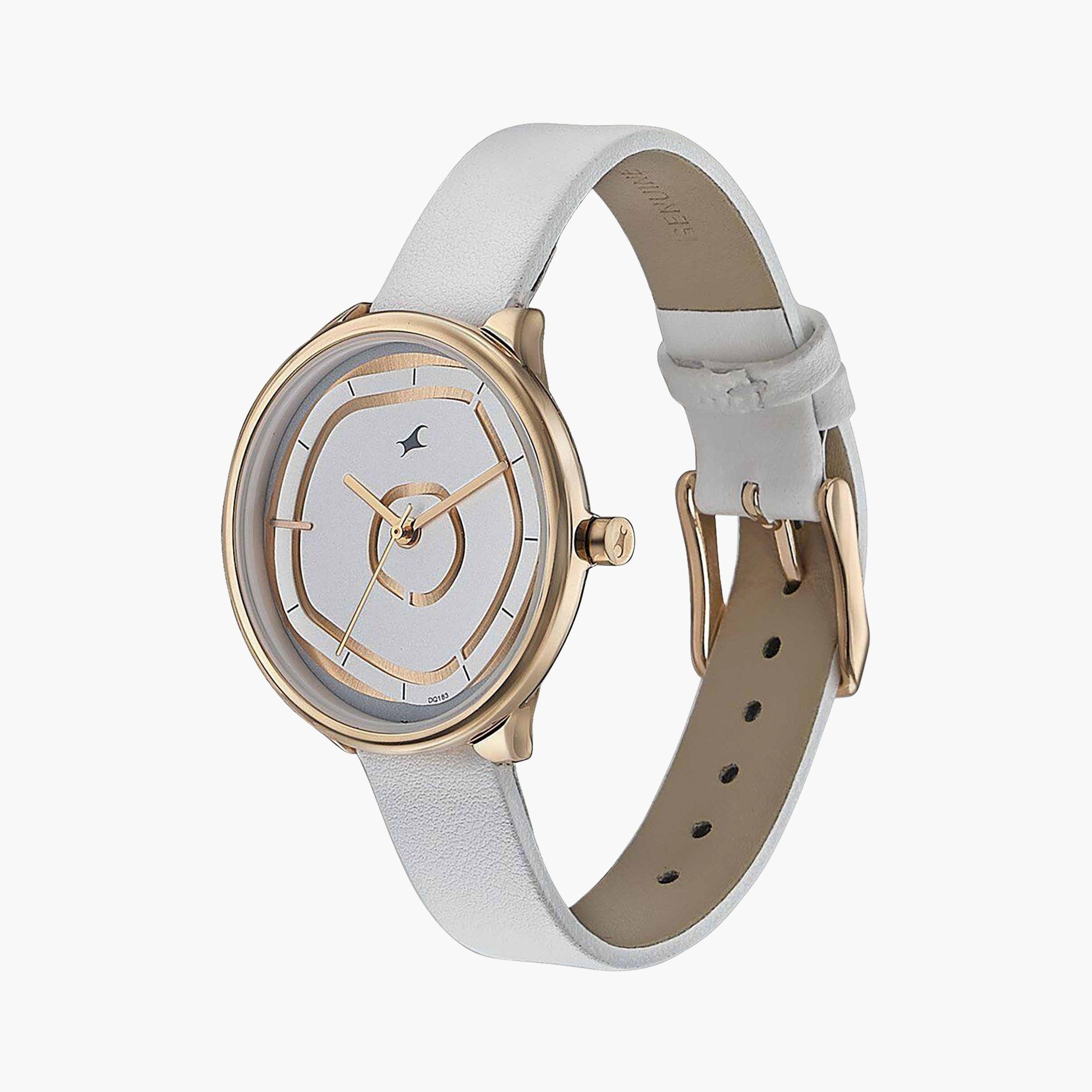 فاست تراك- ساعة يد  تناظرية للنساء سوار جلدي لون أبيض 36مم  | 6303WL02-women-watchesandjewellery-watches-image-3