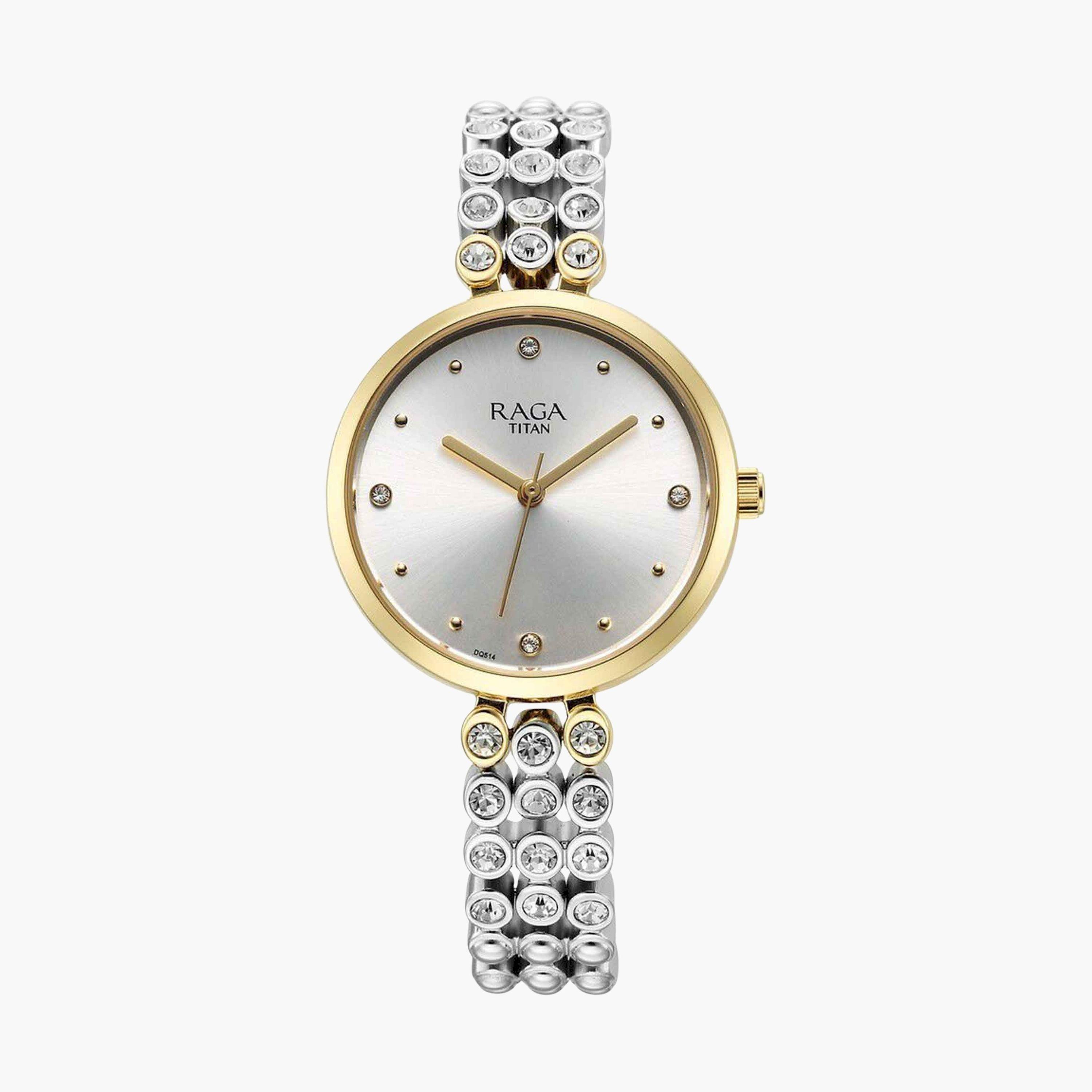 تيتان- ساعة يد  تناظرية للنساء سوار معدني لون فضي  30مم  | NS95262BM01-women-watchesandjewellery-watches-image-1