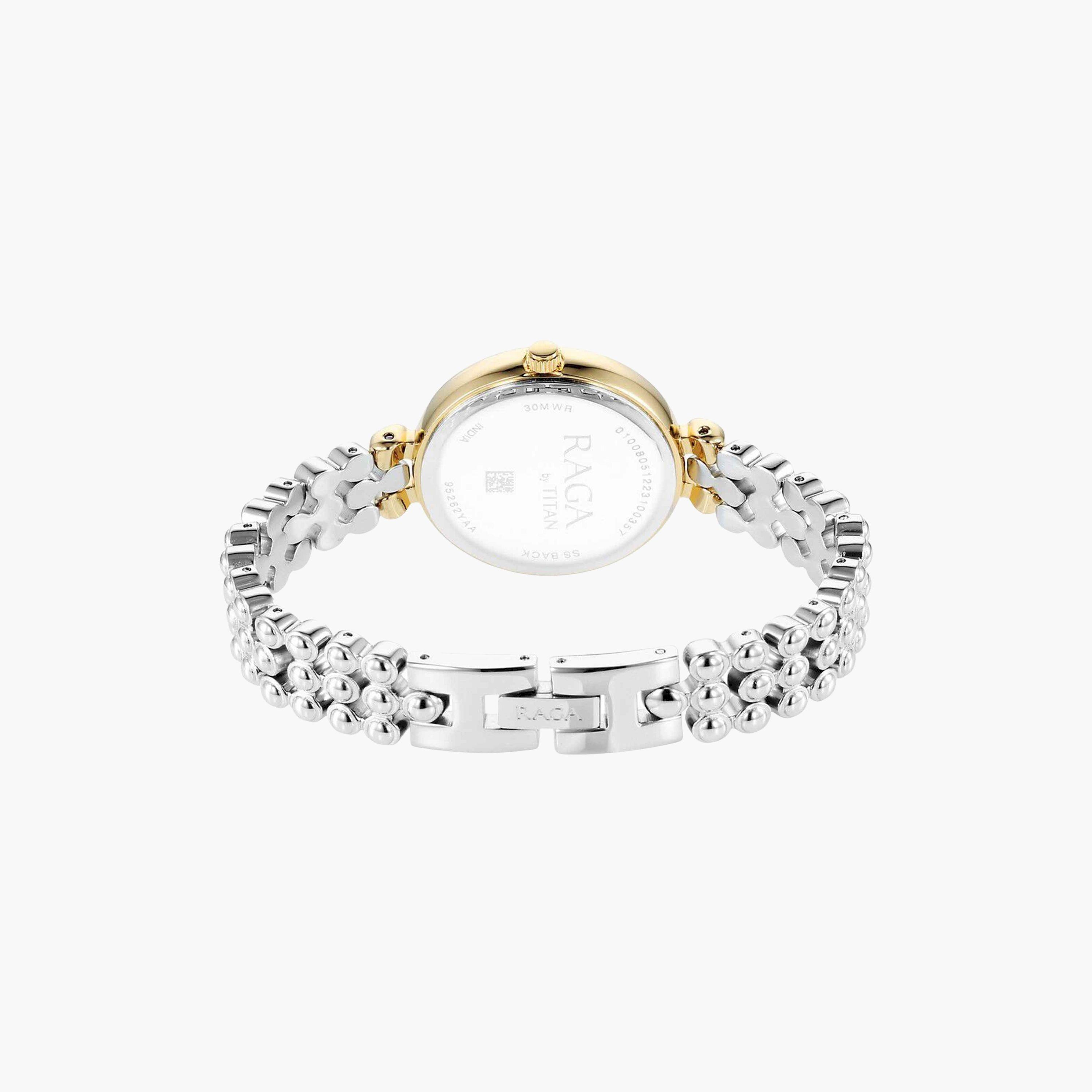 تيتان- ساعة يد  تناظرية للنساء سوار معدني لون فضي  30مم  | NS95262BM01-women-watchesandjewellery-watches-image-5