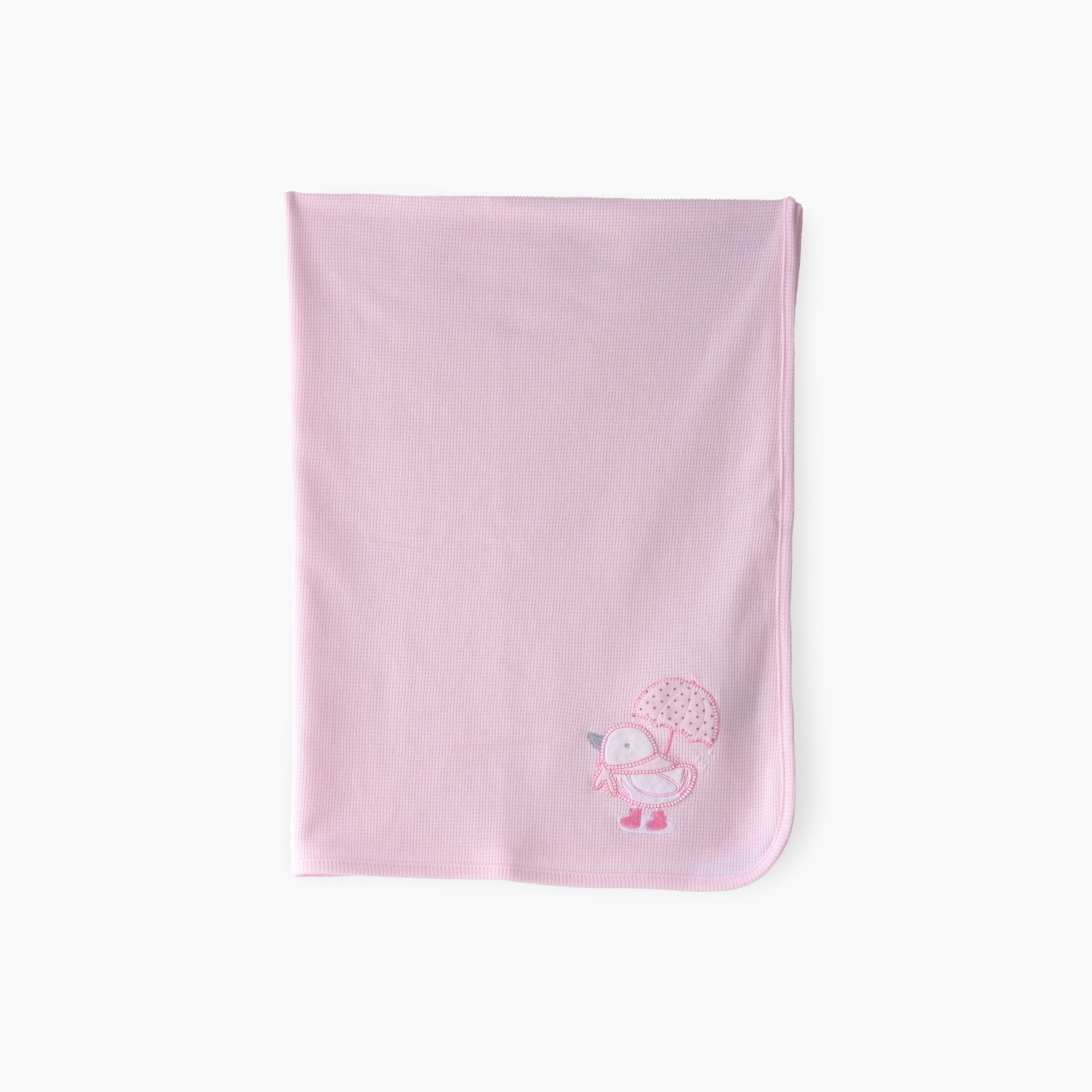 بطانية سادة قطن 100% ناعمة ومريحة من يونيكيدز-baby-nursery-blanketsandswaddles-blanketsandquilts-image-1