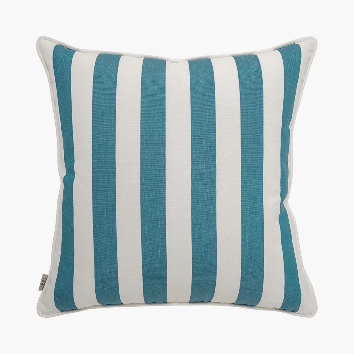 Aelia Azure Striped Outdoor Filled Cushion - 50x50 cm