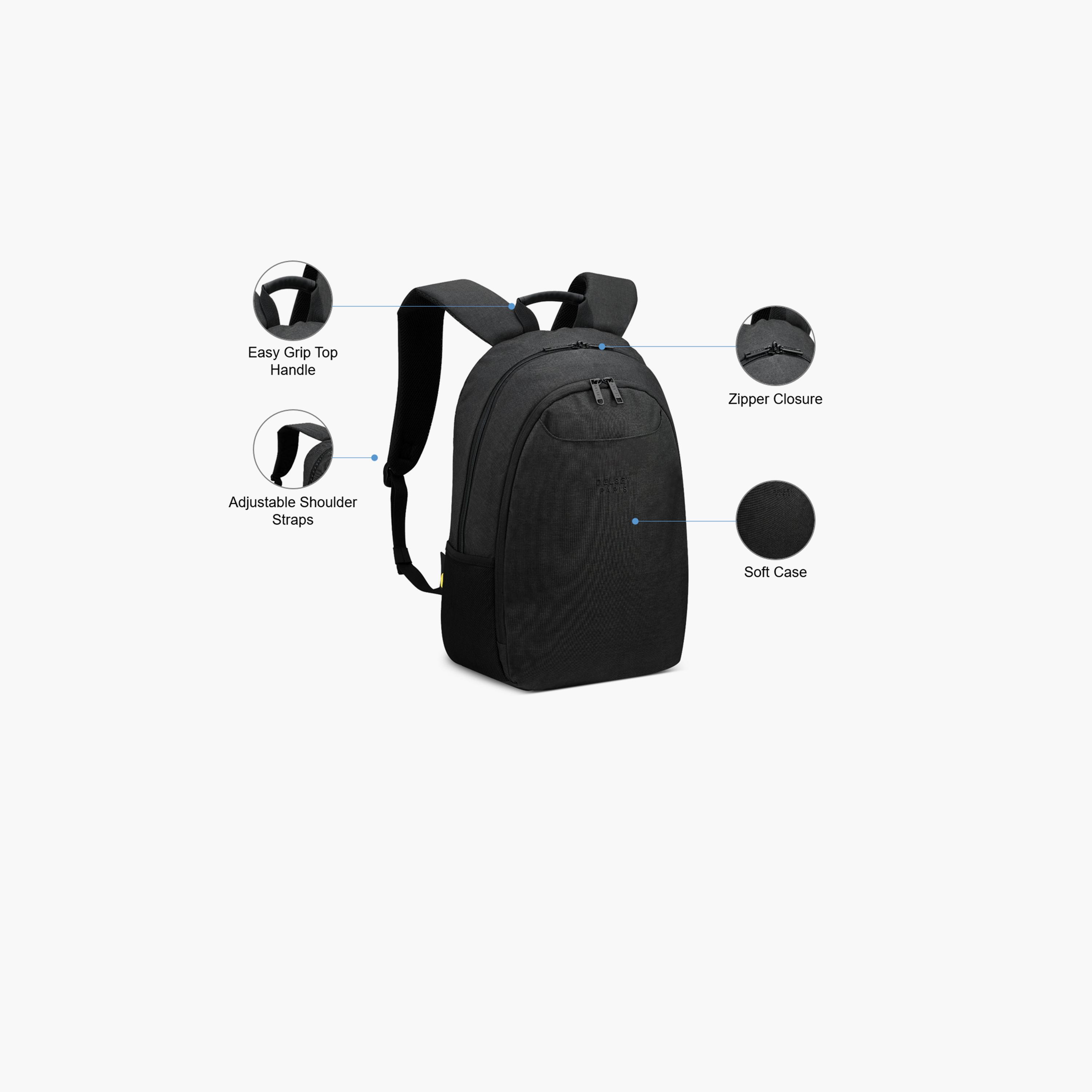 Delsey Paris 25 L Backpack, Polyester, Adjustable Shoulder Strap | 3942603-50-travel-luggagesandbags-backpacks-image-3