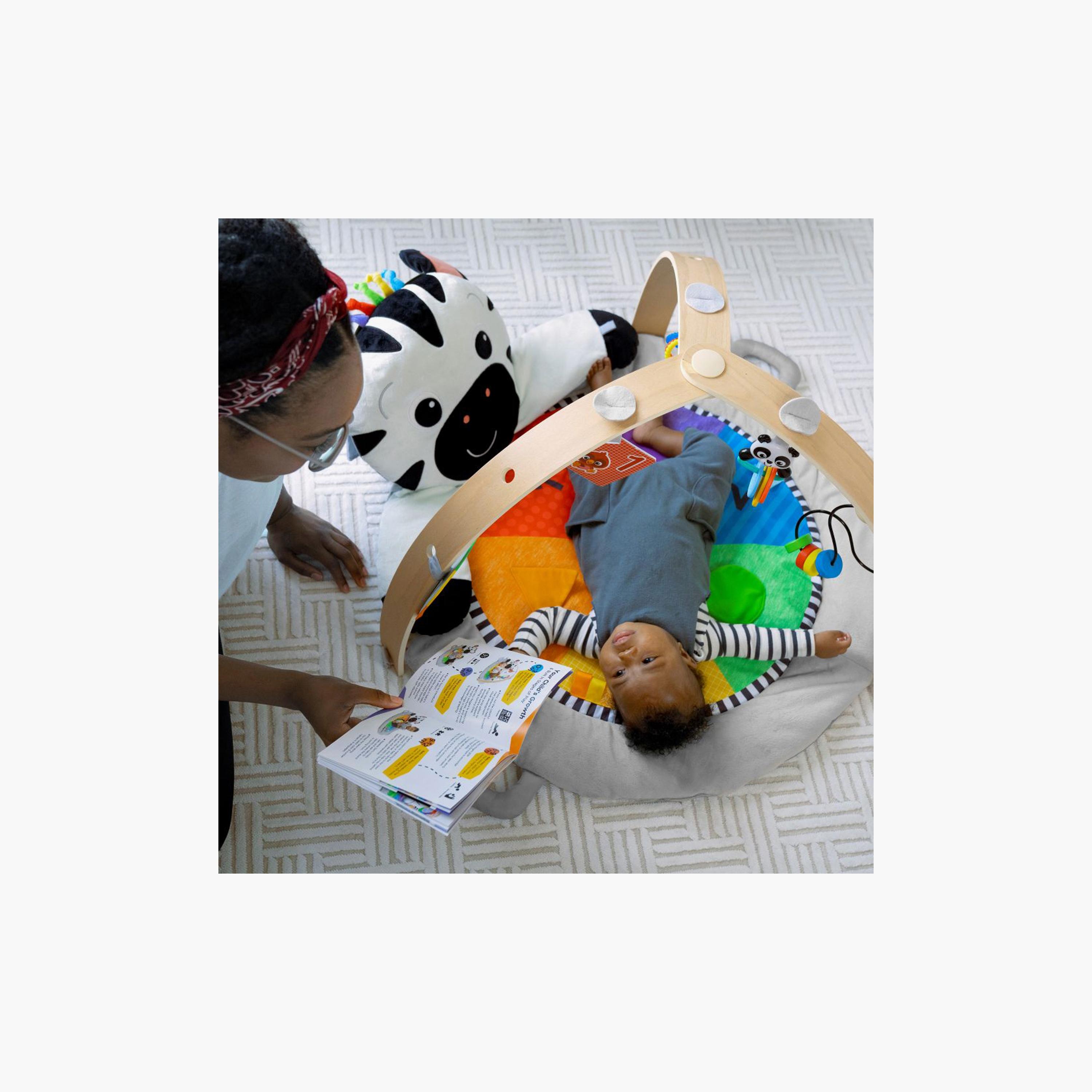 Baby Einstein Zen's Activity Milestones Plush Gym with Wooden Bar - 0-12 Months-baby-infantactivity-playgyms-image-2