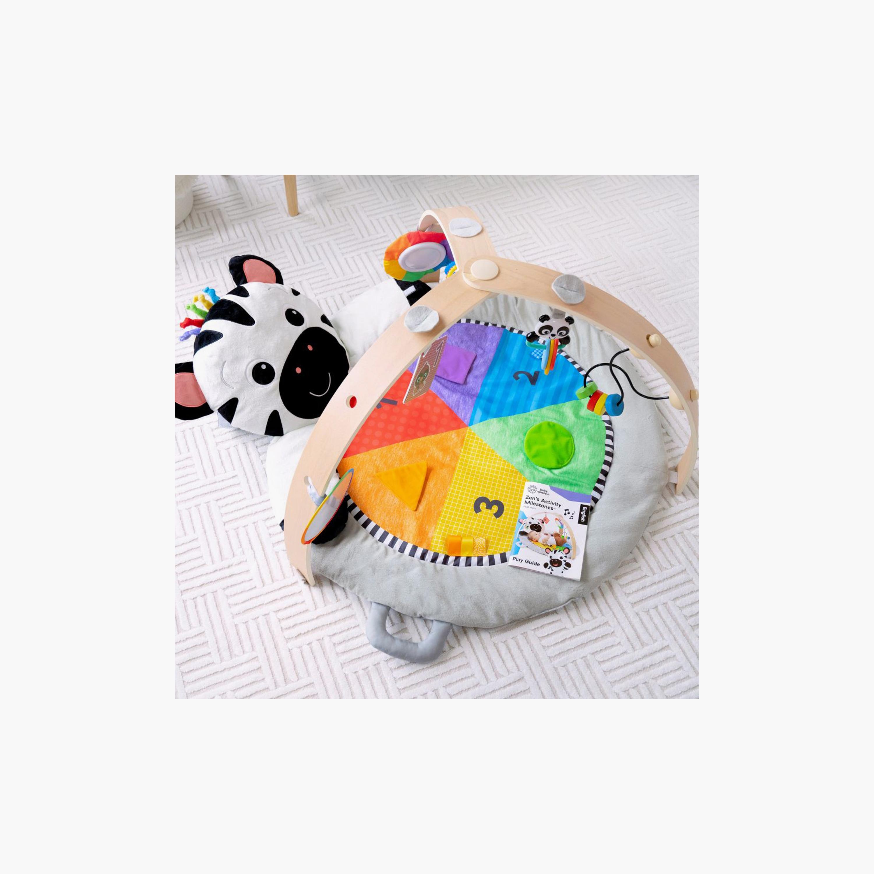 Baby Einstein Zen's Activity Milestones Plush Gym with Wooden Bar - 0-12 Months-baby-infantactivity-playgyms-image-6