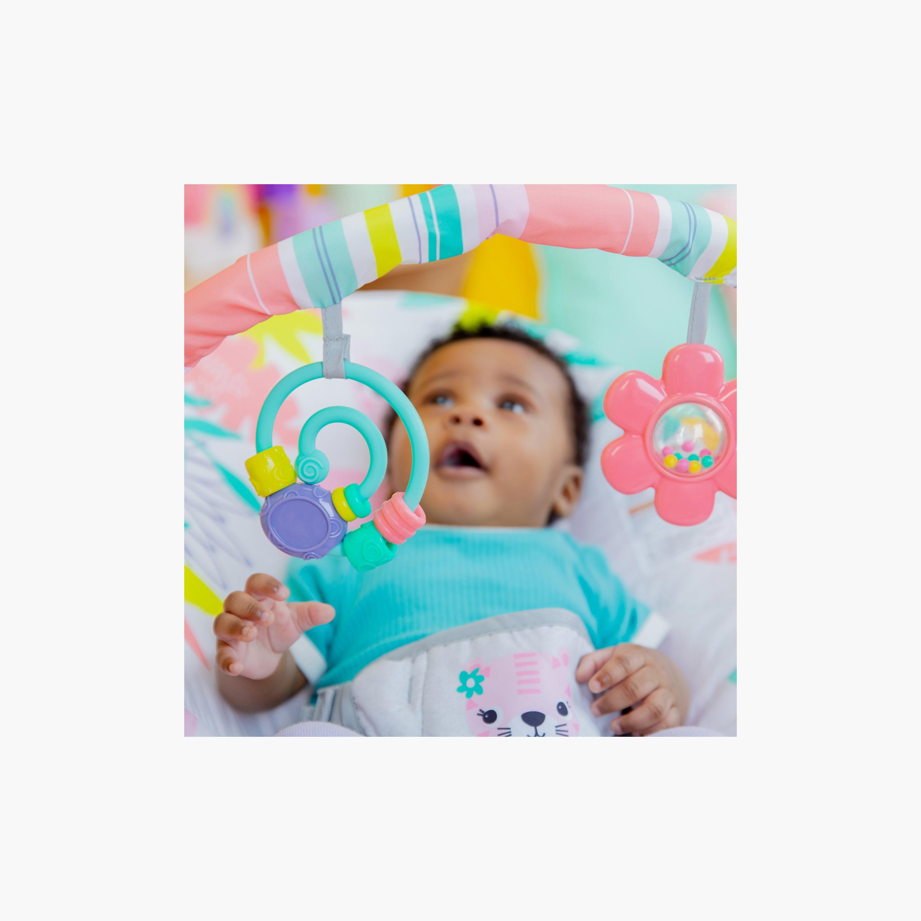 Bright Starts Baby Bouncer Seat with Toy Bar & Hanging Toys - Rainforest Vibes - 0-6 Months-baby-infantactivity-bouncers-image-2