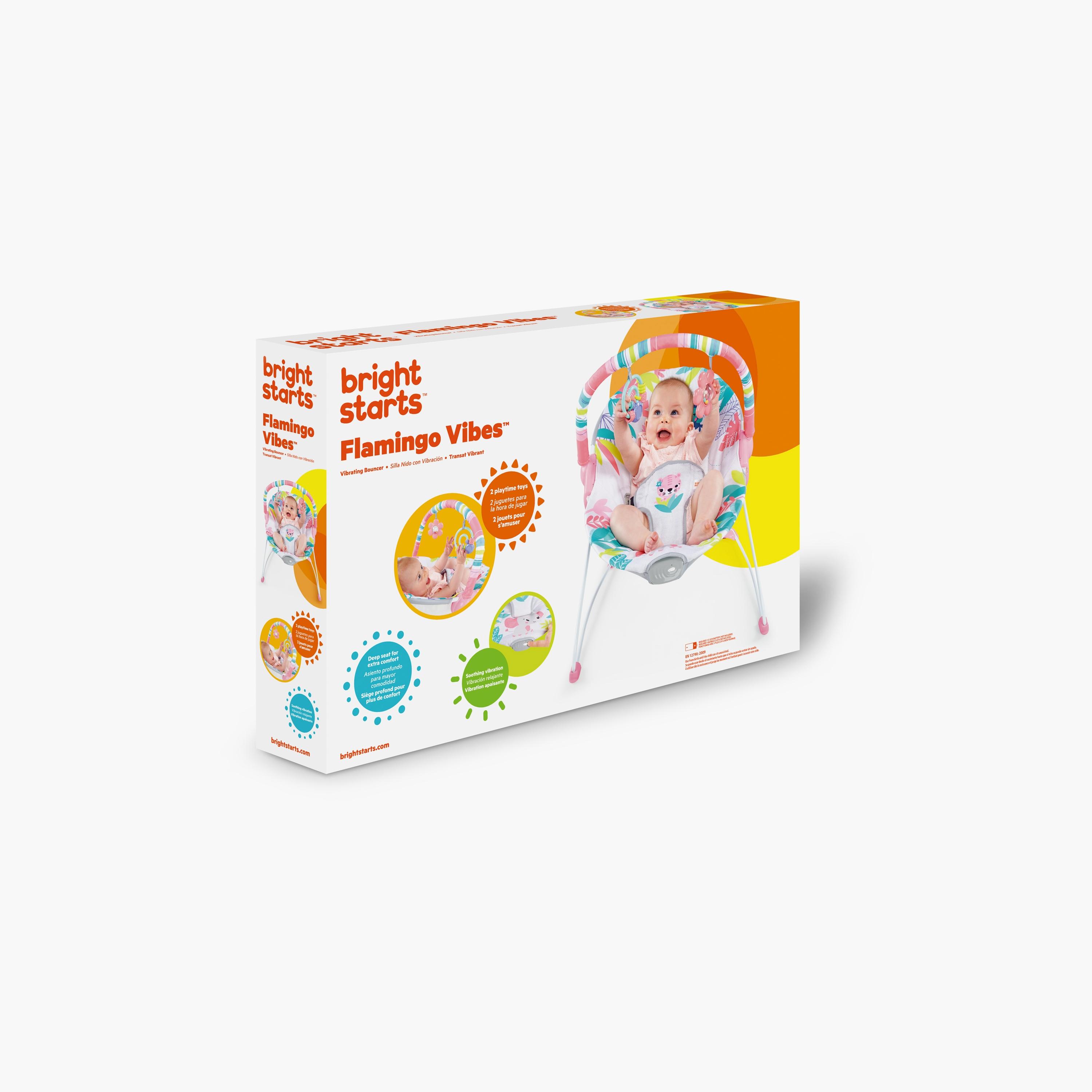 Buy Bright Starts Baby Bouncer Seat with Toy Bar & Hanging Toys - Flamingo  Vibes - 0-6 Months Online