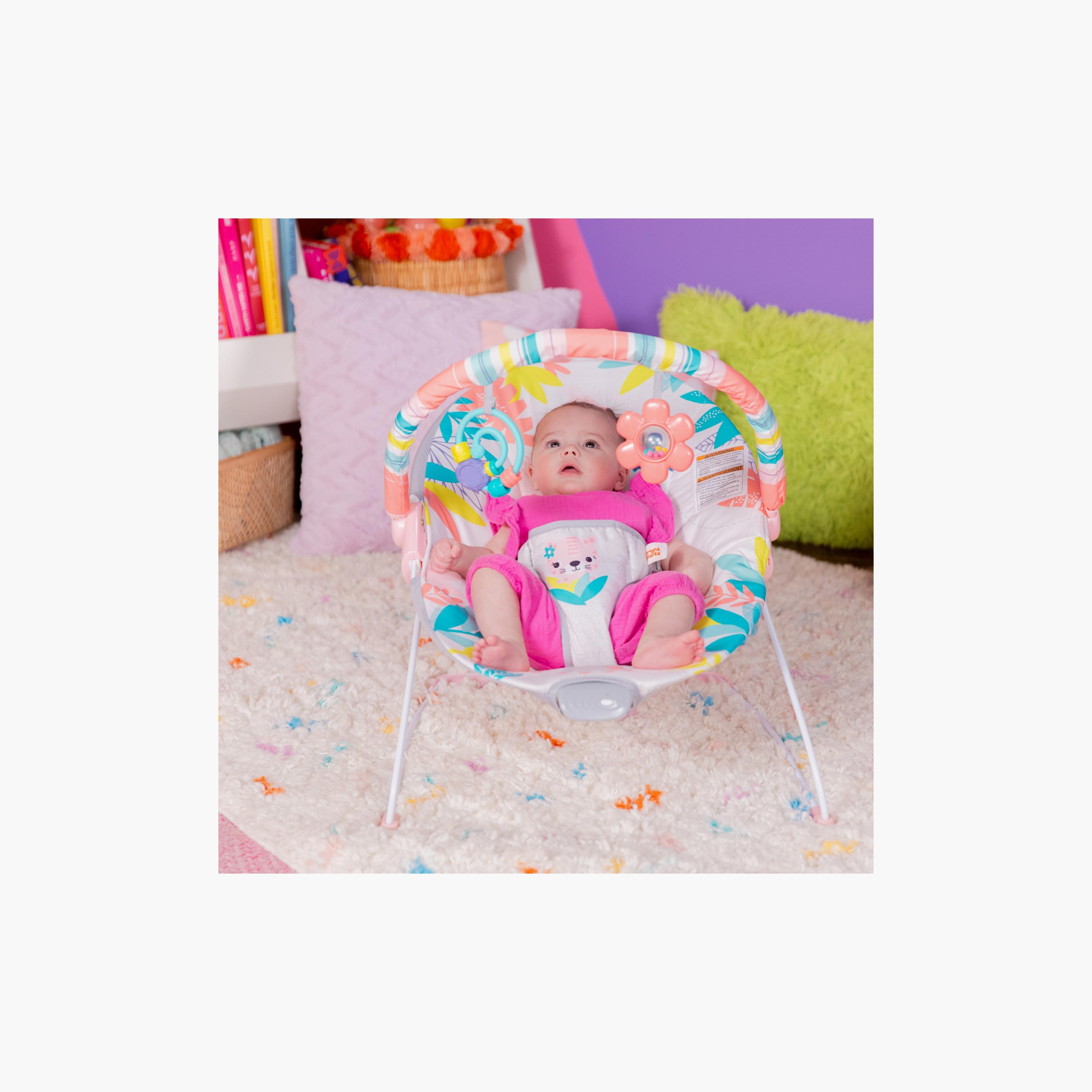 Buy Bright Starts Baby Bouncer Seat with Toy Bar & Hanging Toys - Flamingo  Vibes - 0-6 Months Online | Babyshop UAE