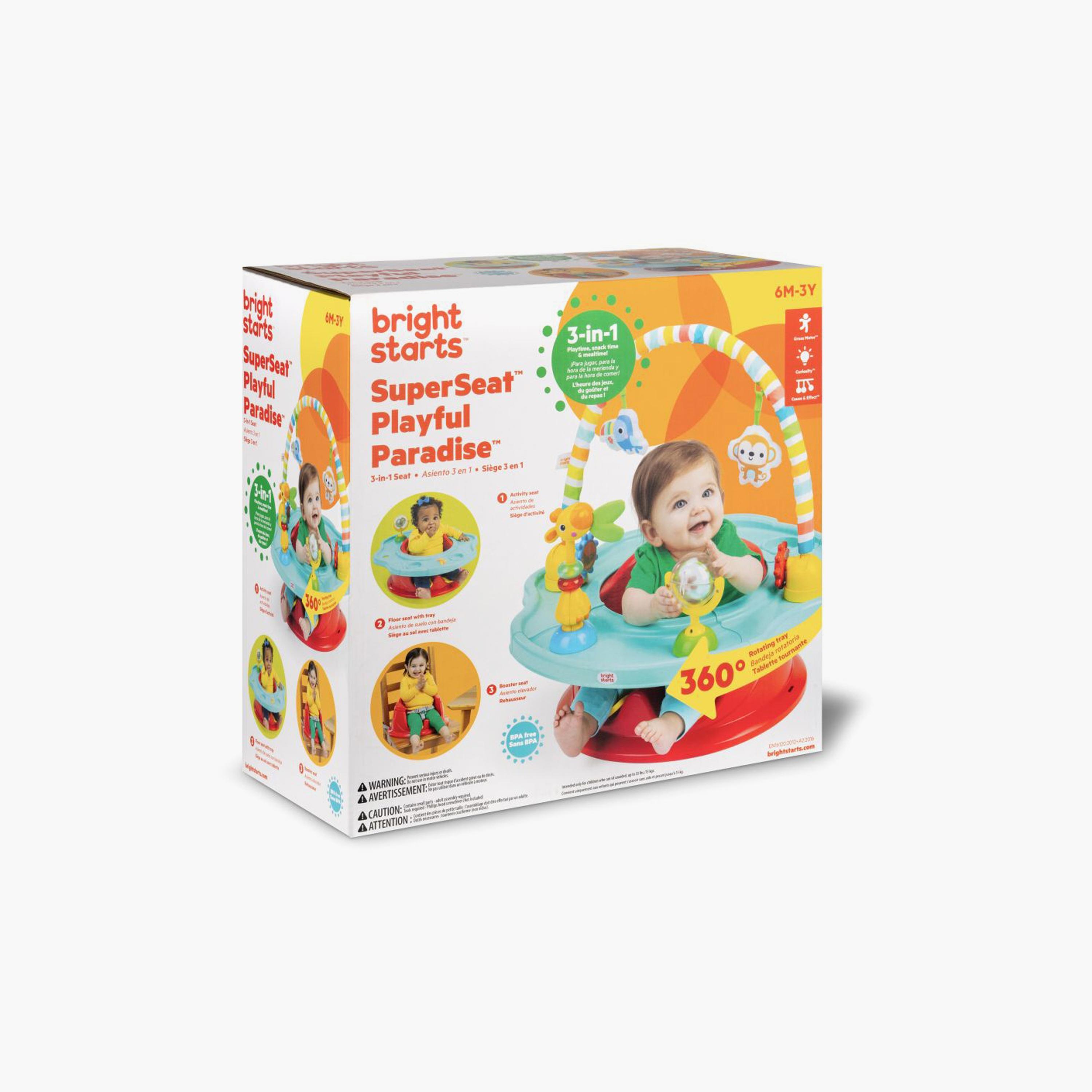 Bright Starts Playful Paradise 3-in-1 Super Seat with Hanging Toys - 6 Months - 3 Years-baby-feeding-highchairsandboosters-image-6