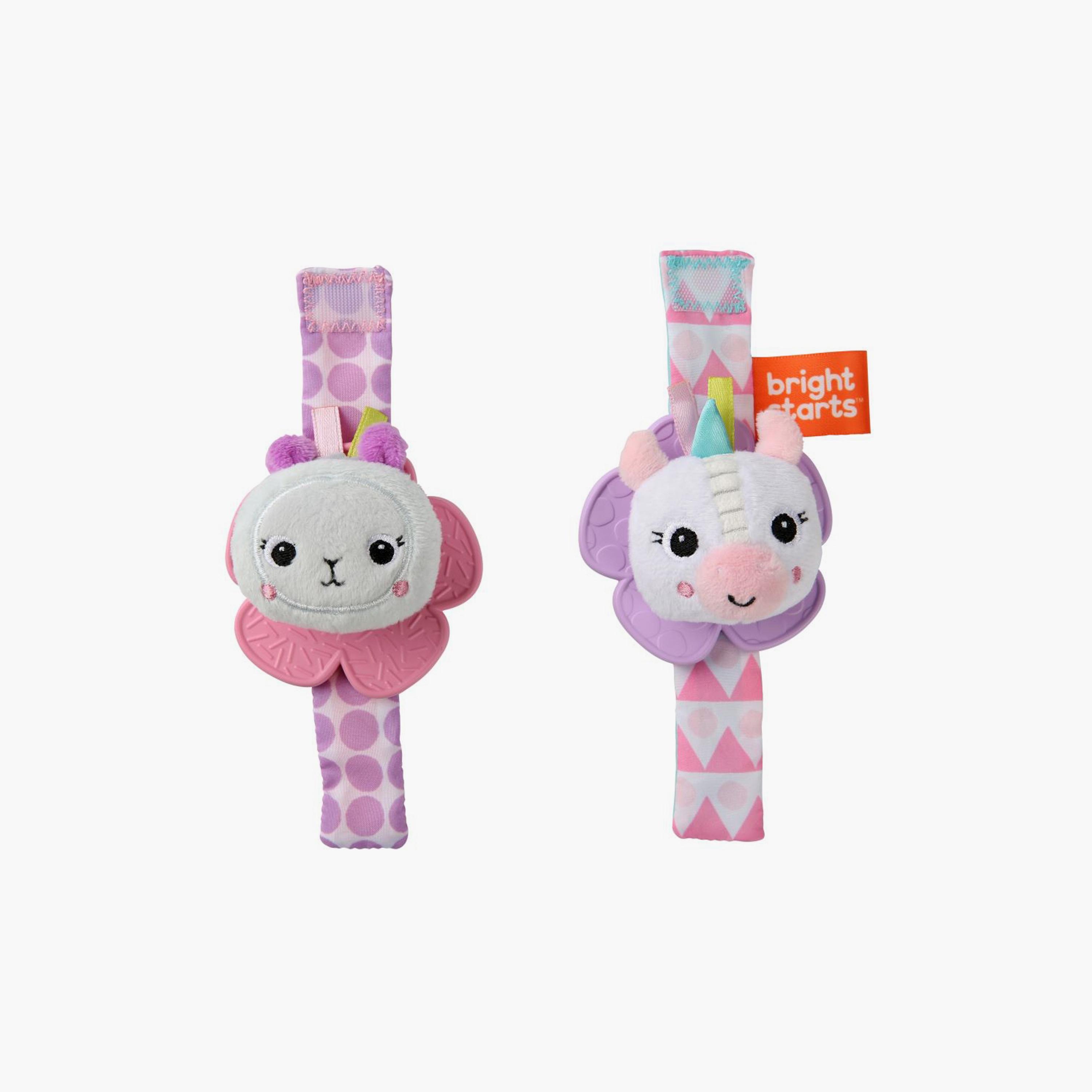لعبة راتل أند تيث معصم بالز من برايت ستارتس - يونيكورن ولاما - من 0 إلى 36 شهرًا-toys-babyandtoddlertoys-rattlesandteethers-image-1