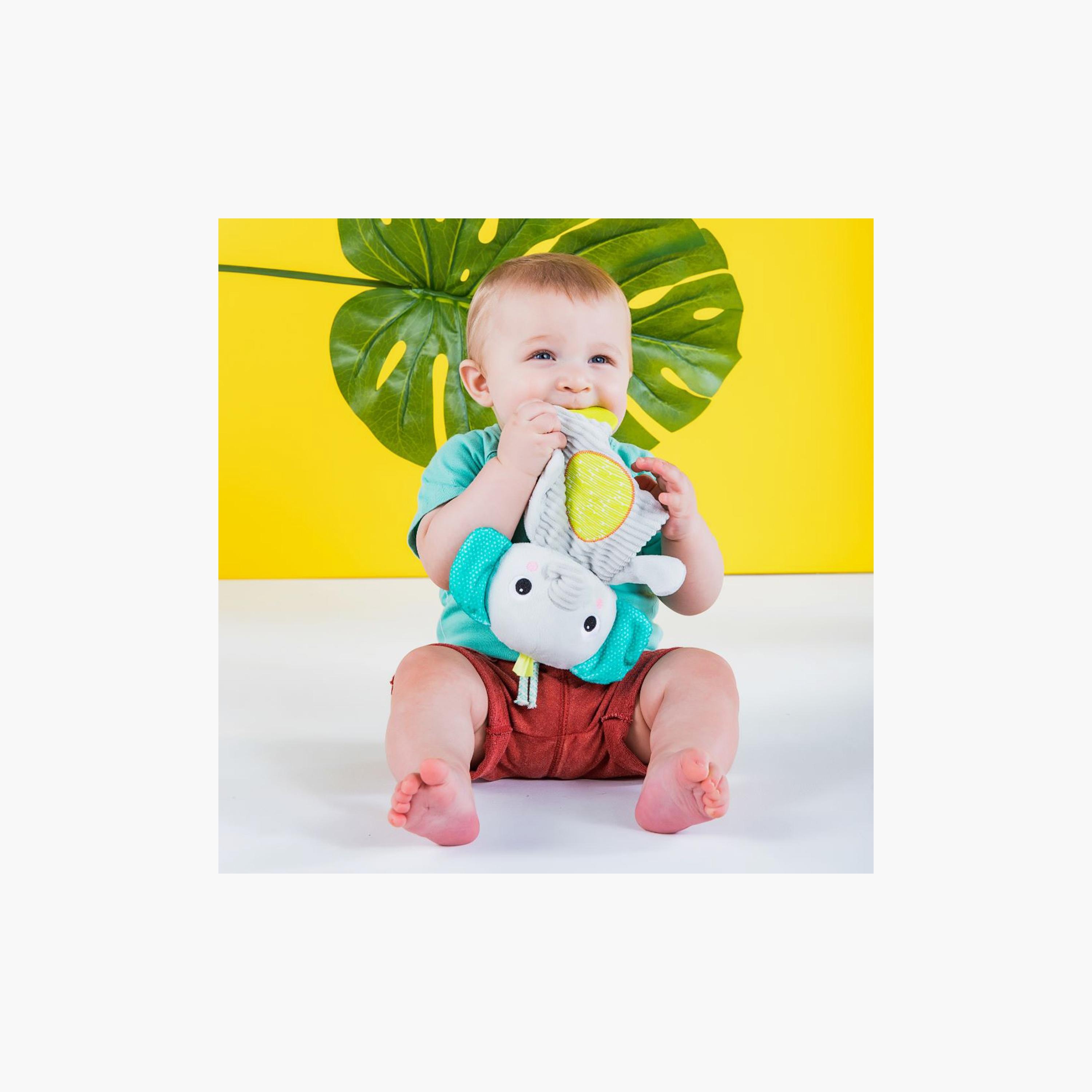 Bright Starts Snuggle & Teethe BPA-free Crinkle Teething Plush Baby Toy - Elephant -0-36 Months-toys-babyandtoddlertoys-rattlesandteethers-image-3