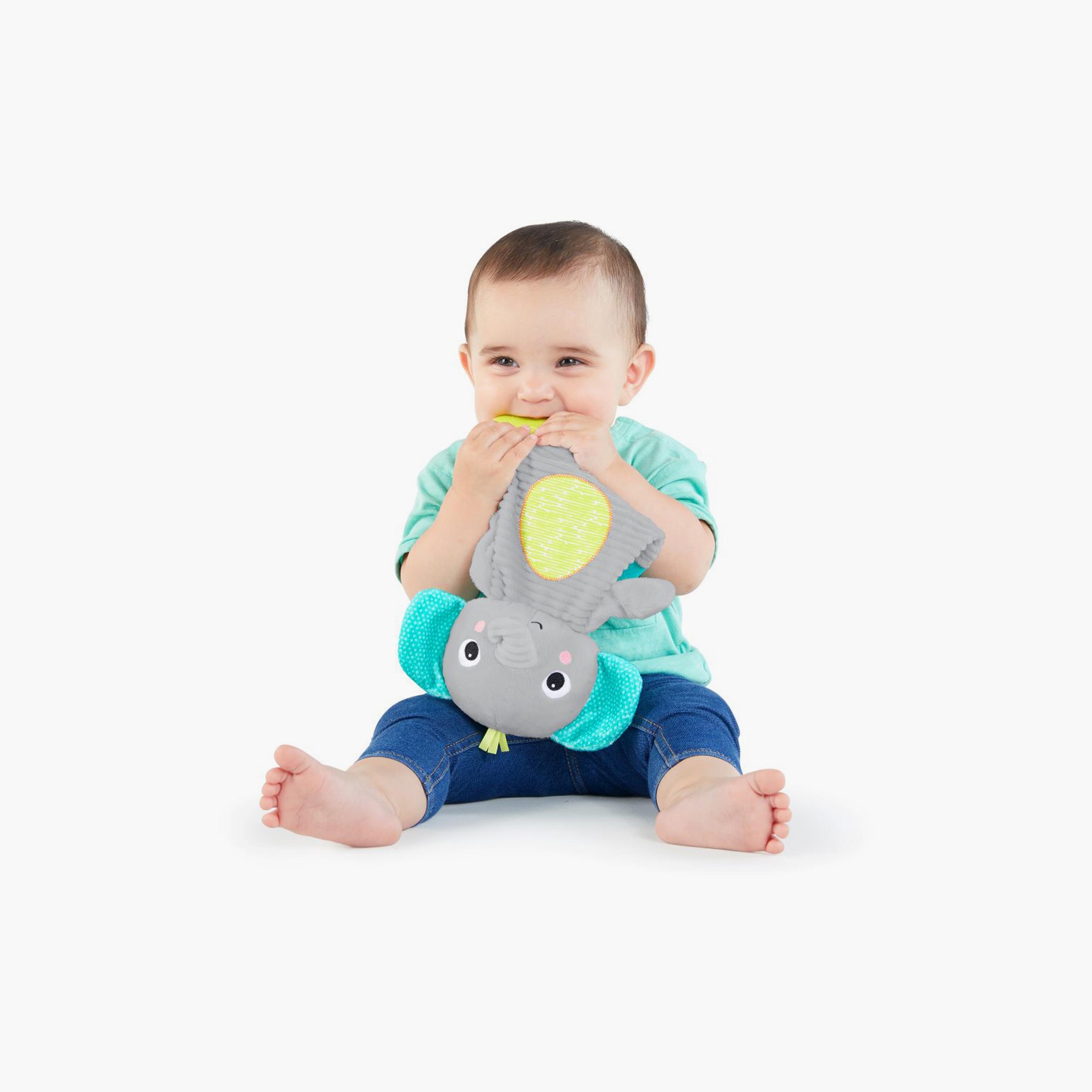 Bright Starts Snuggle & Teethe BPA-free Crinkle Teething Plush Baby Toy - Elephant -0-36 Months-toys-babyandtoddlertoys-rattlesandteethers-image-5