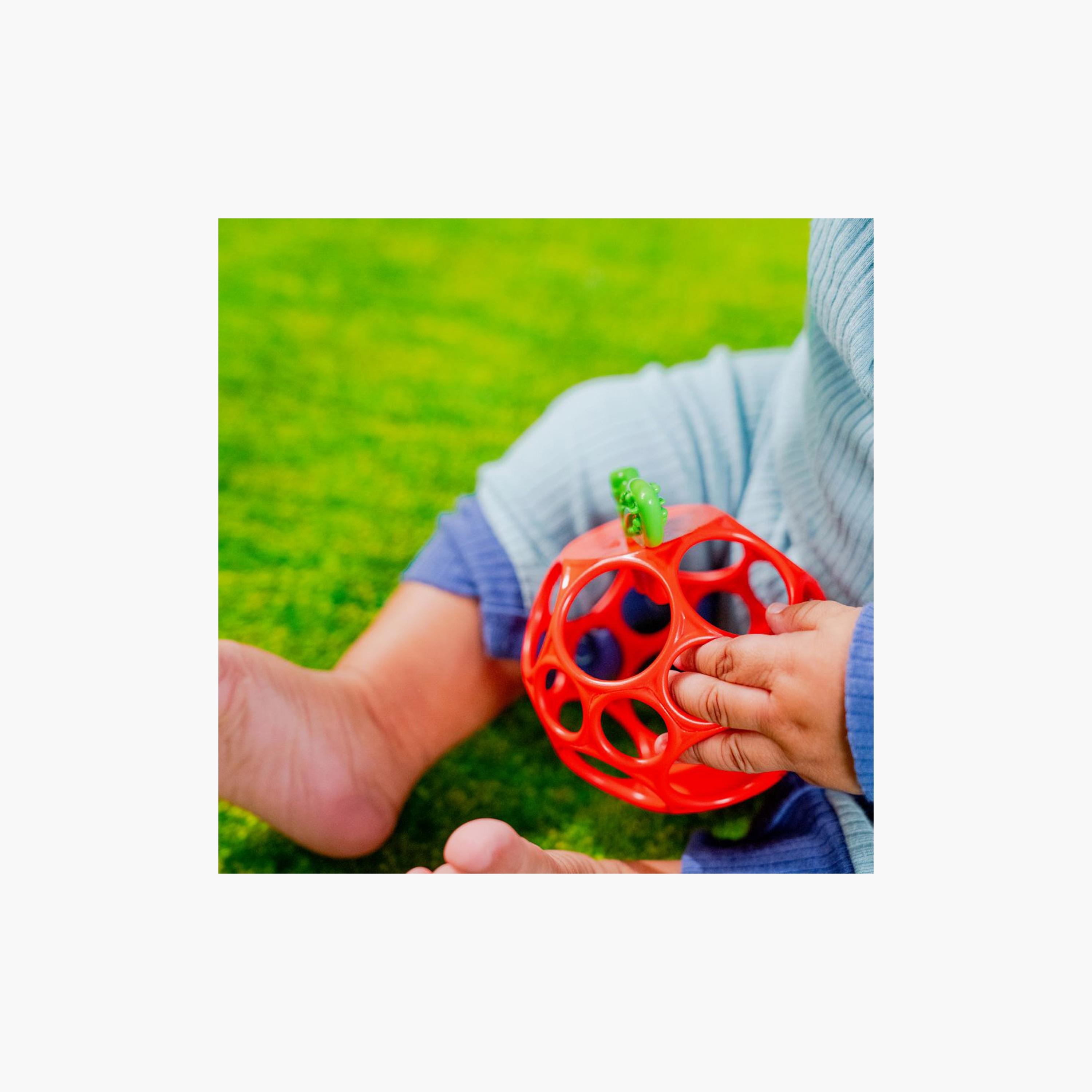 Bright Starts BPA Free Oball Easy Grasp Apple Teether Toy - Red - Newborn+-toys-babyandtoddlertoys-rattlesandteethers-image-2