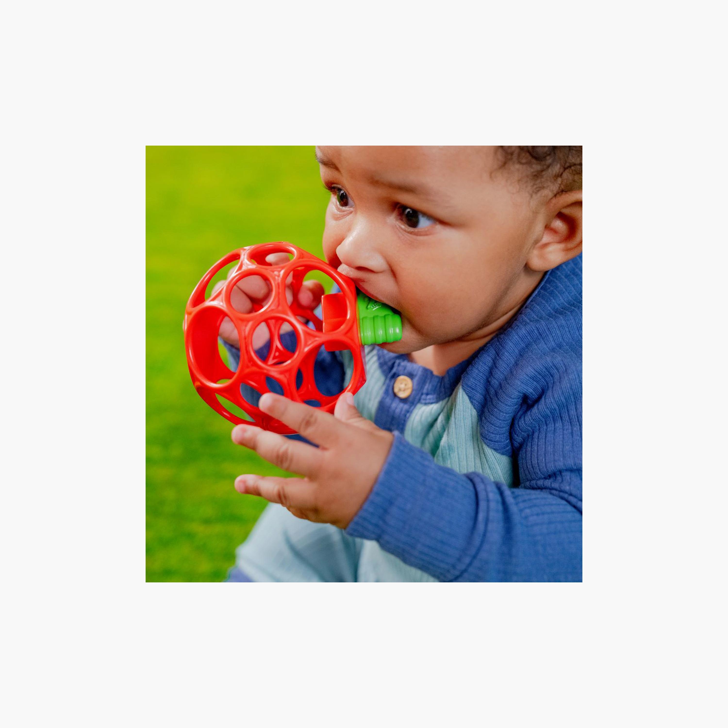 Bright Starts BPA Free Oball Easy Grasp Apple Teether Toy - Red - Newborn+-toys-babyandtoddlertoys-rattlesandteethers-image-3