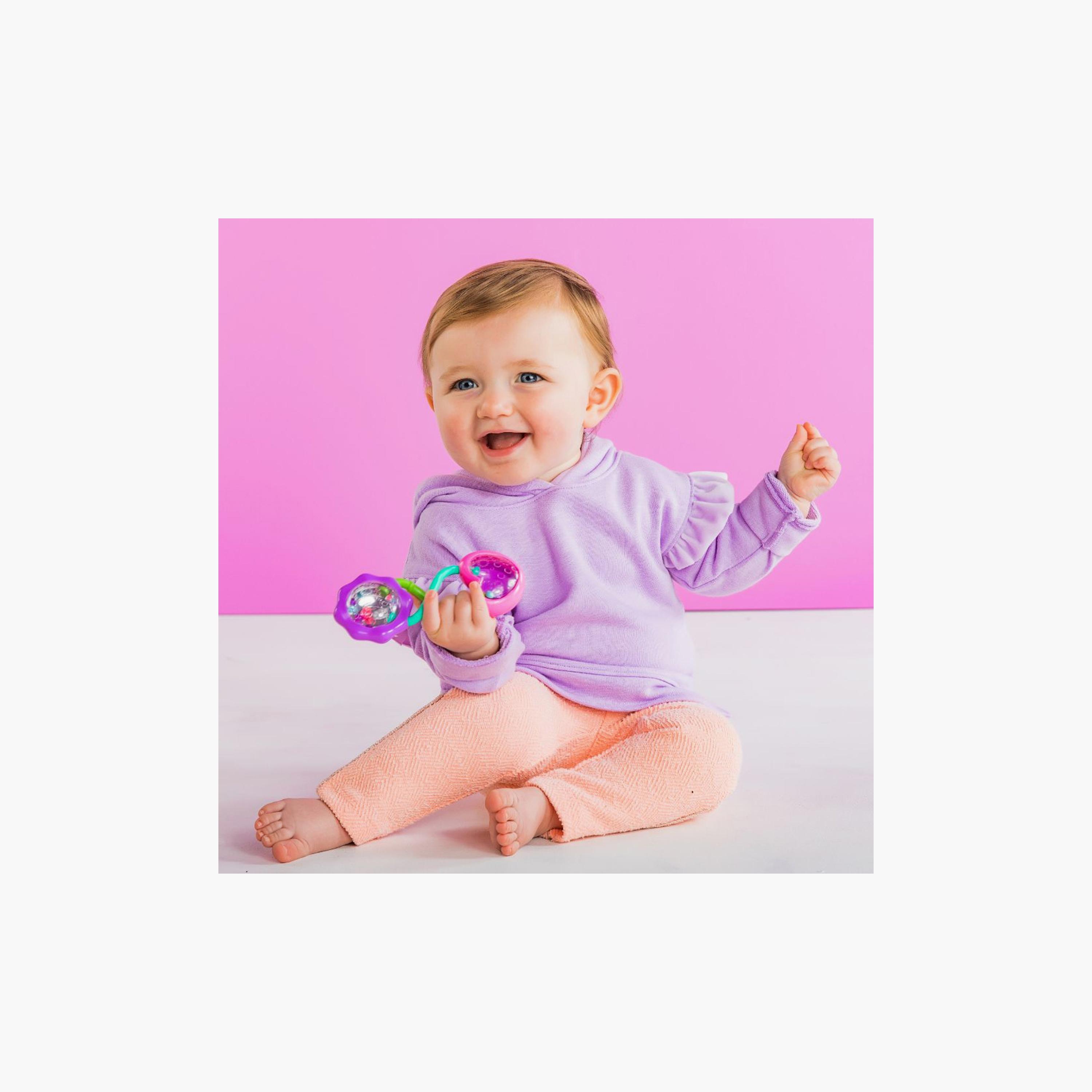 لعبة باربل خشخيشة وهزازة من برايت ستارتس - وردي - 3 أشهر فما فوق-toys-babyandtoddlertoys-rattlesandteethers-image-2