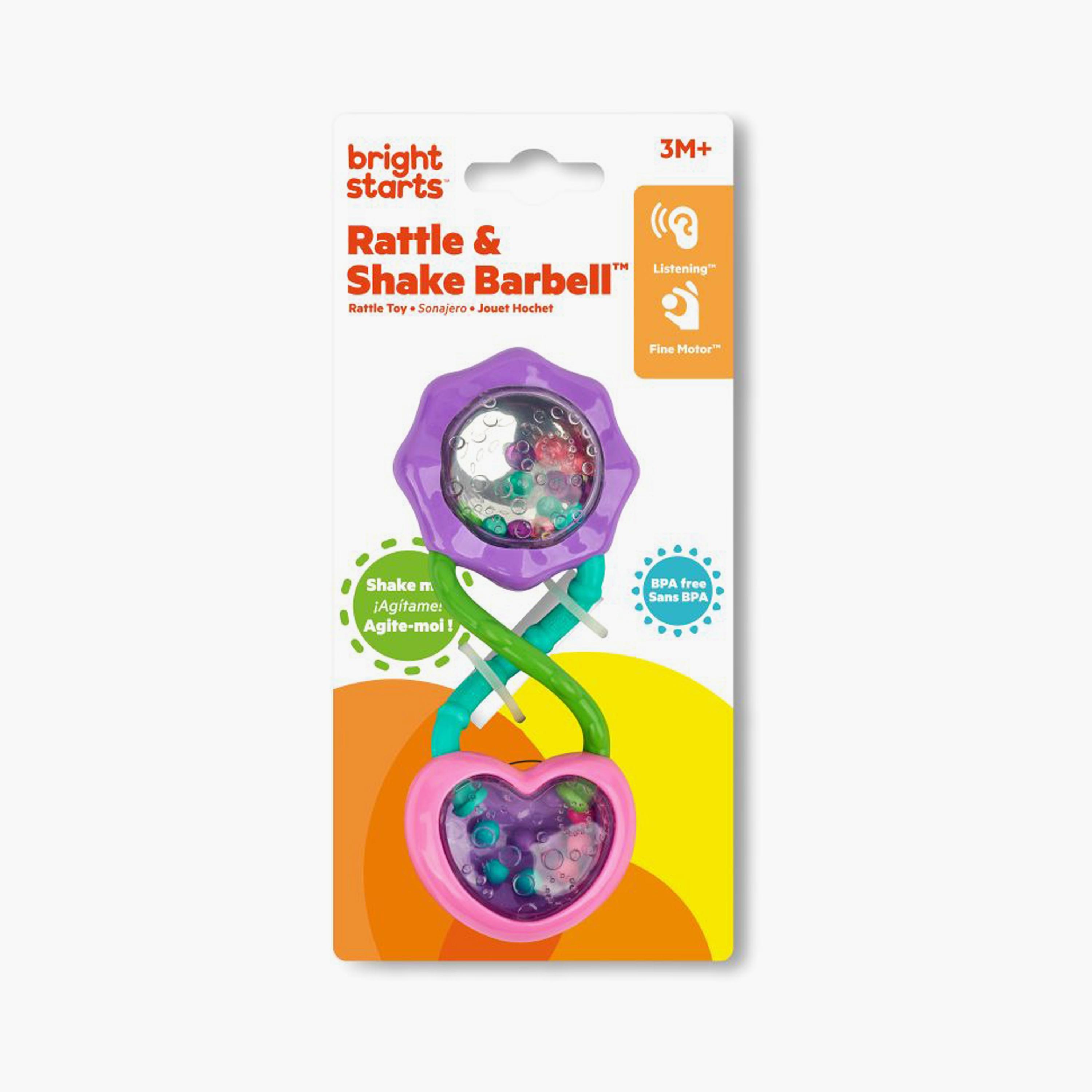 لعبة باربل خشخيشة وهزازة من برايت ستارتس - وردي - 3 أشهر فما فوق-toys-babyandtoddlertoys-rattlesandteethers-image-5