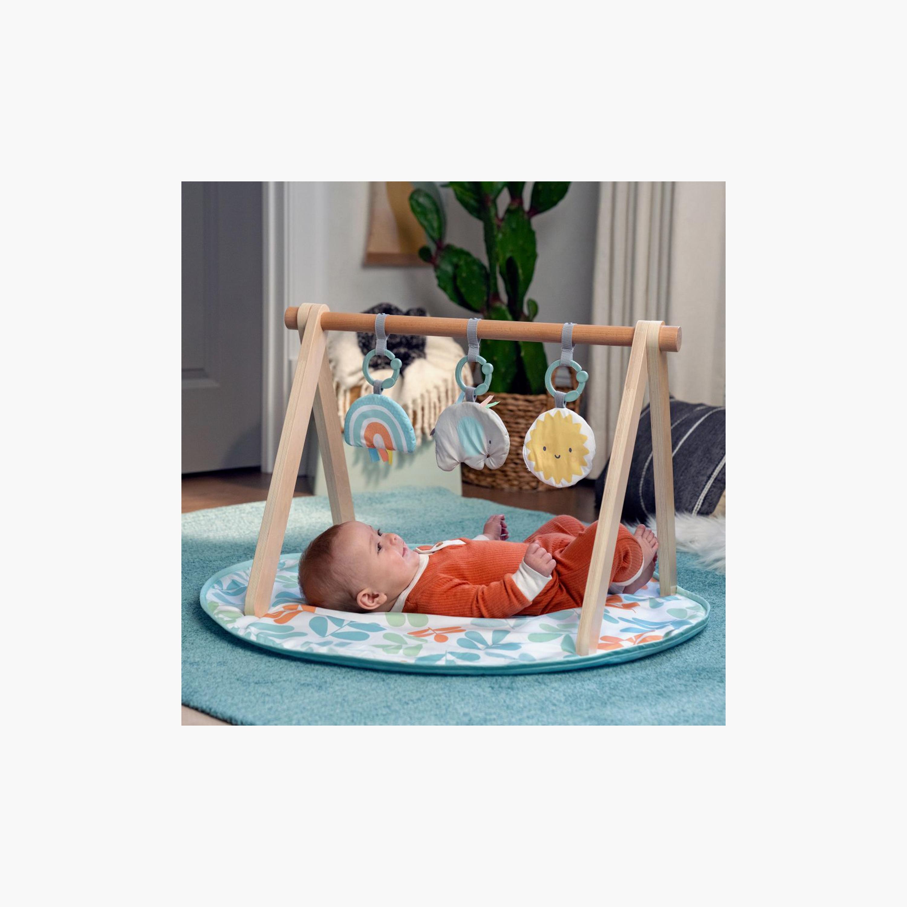 Ingenuity Sun Valley Wooden Toy Arch & Play Mat with 3 Hanging Toys - 0-36 Months-baby-infantactivity-playpensandplaymats-image-2
