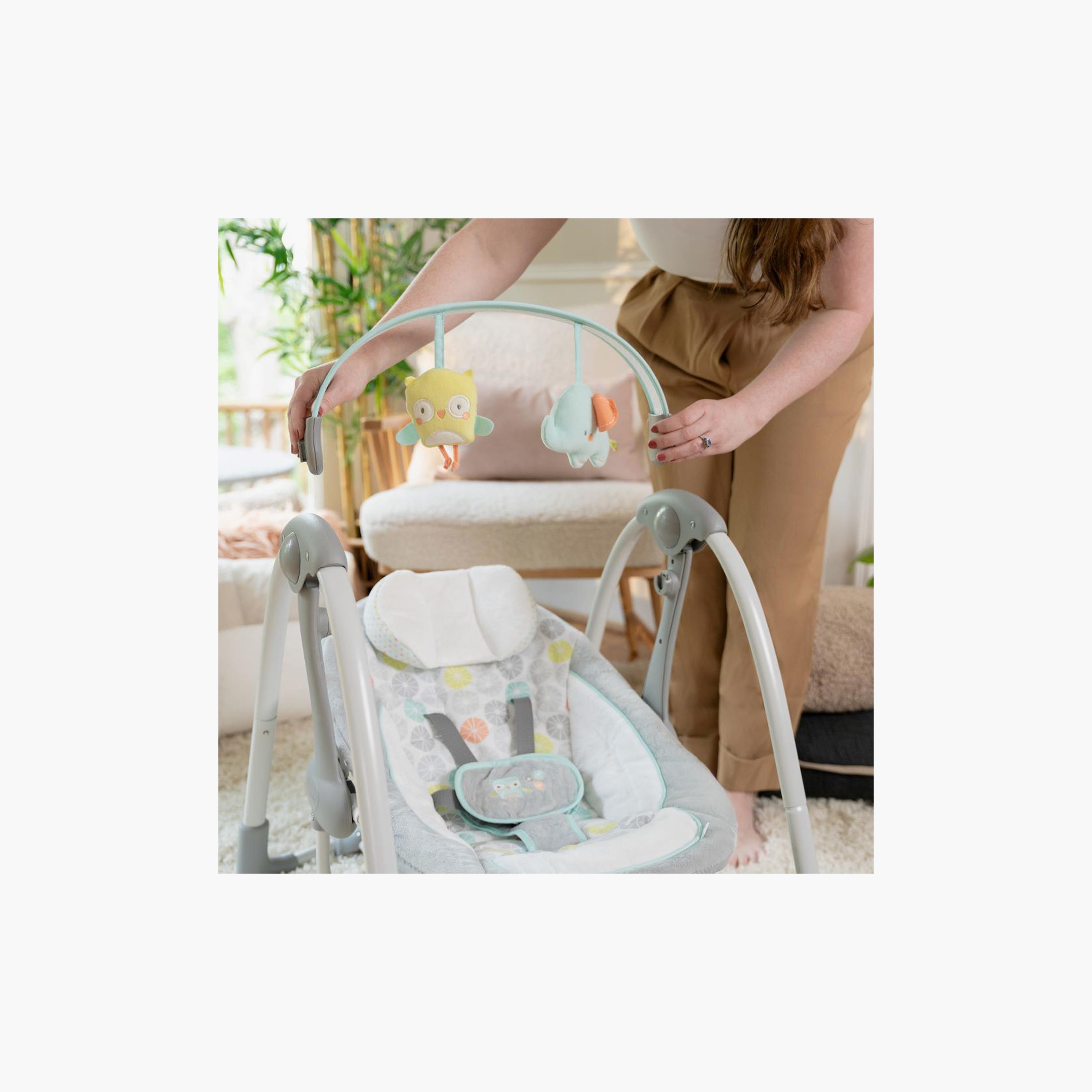 Ingenuity Swing 'n Go Hugs and Hoots Portable Baby Swings with 2-Piece Hanging Toys - 0 Months+-baby-infantactivity-swings-image-5