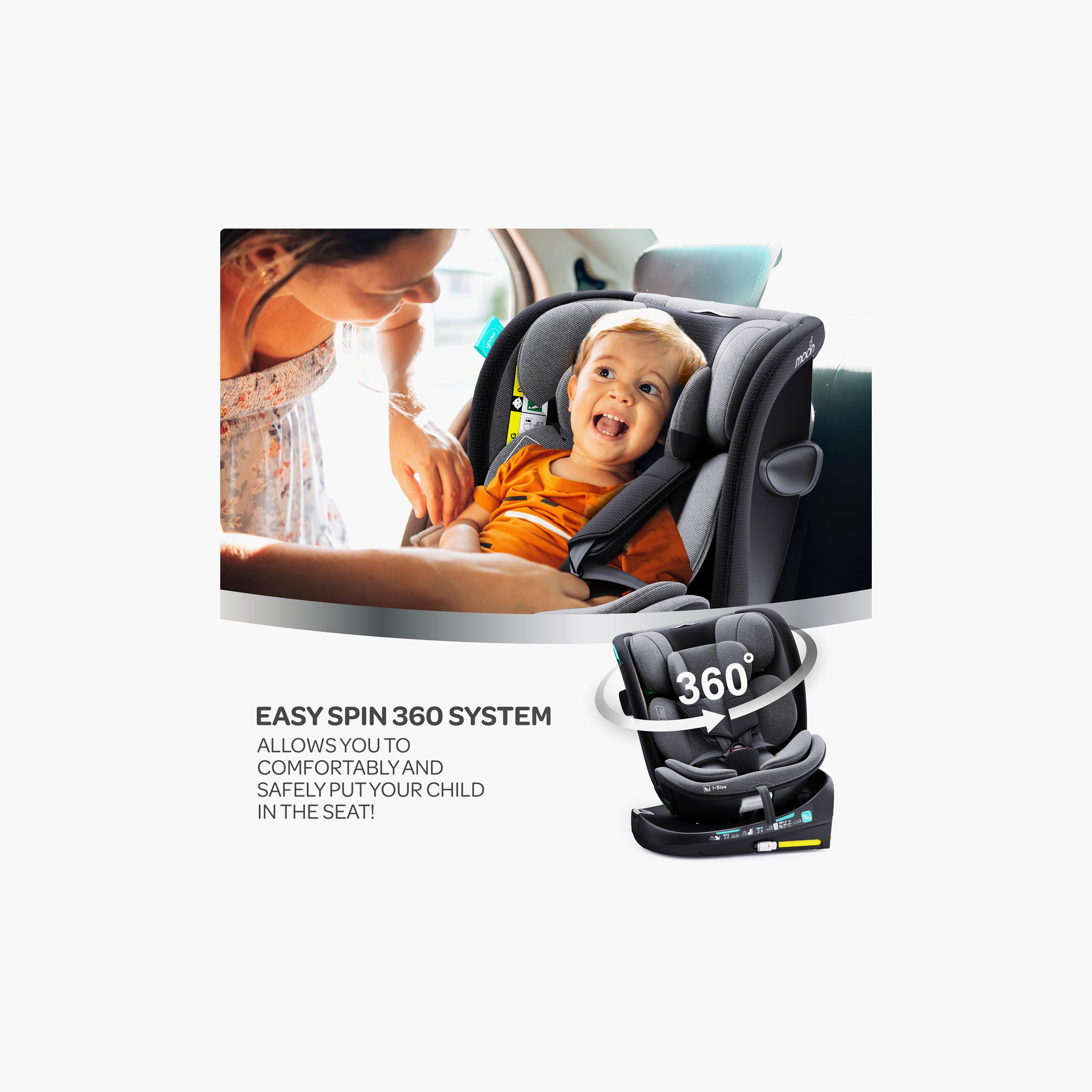 Moon Gyro Pro i-Size 360° Rotating Car Seat with ISOFIX - Grey - 0 Months to 12 Years-baby-gear-carseats-image-10