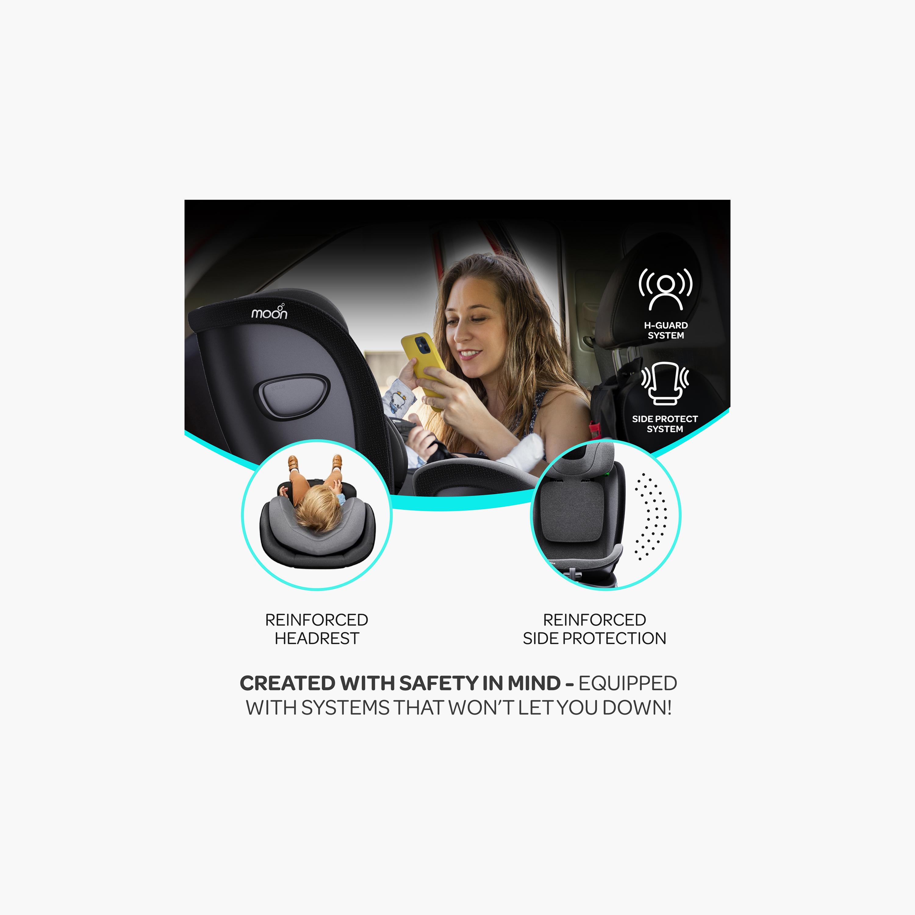 Moon Gyro Pro i-Size 360° Rotating Car Seat with ISOFIX - Grey - 0 Months to 12 Years-baby-gear-carseats-image-11