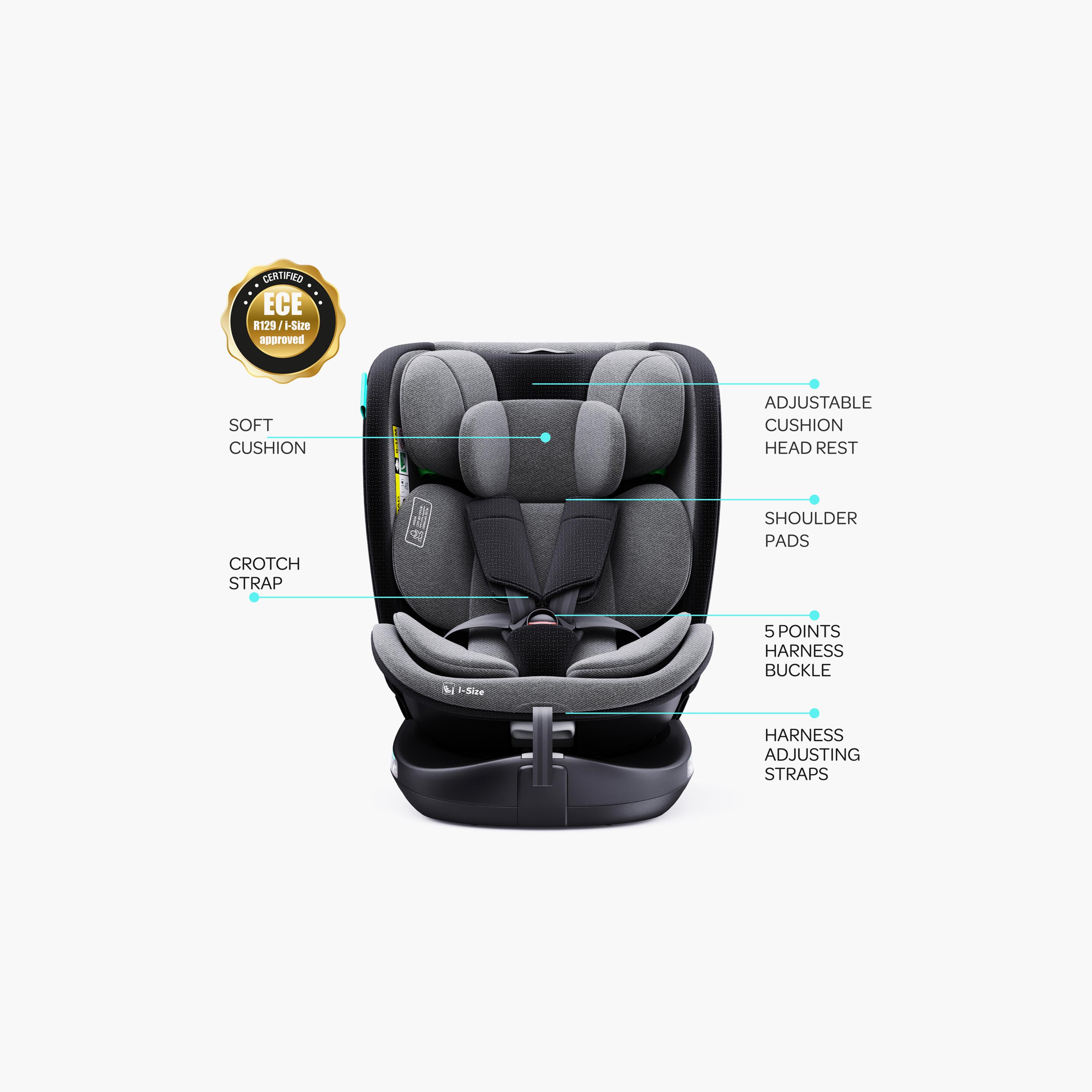Moon Gyro Pro i-Size 360° Rotating Car Seat with ISOFIX - Grey - 0 Months to 12 Years-baby-gear-carseats-image-4