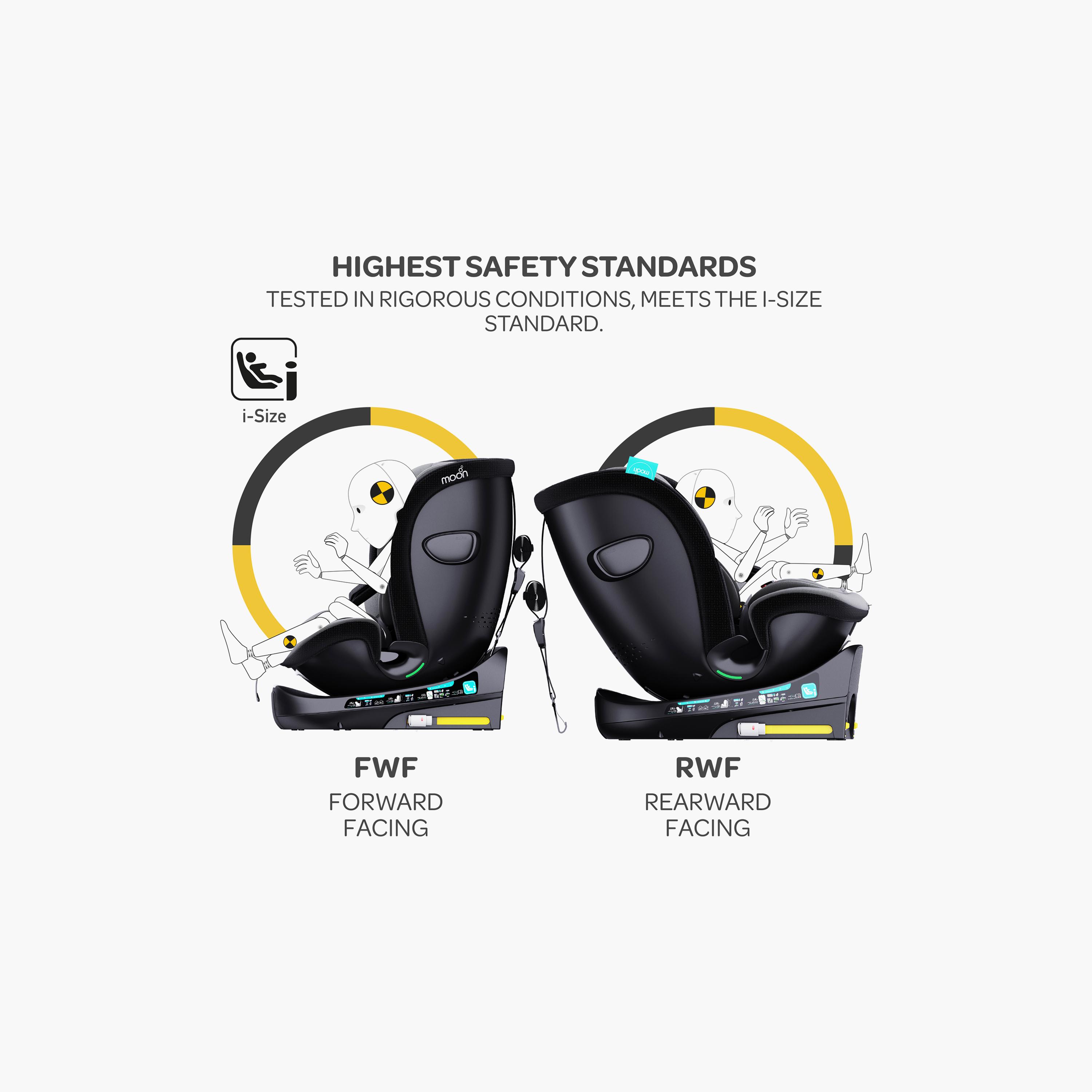 Moon Gyro Pro i-Size 360° Rotating Car Seat with ISOFIX - Grey - 0 Months to 12 Years-baby-gear-carseats-image-5