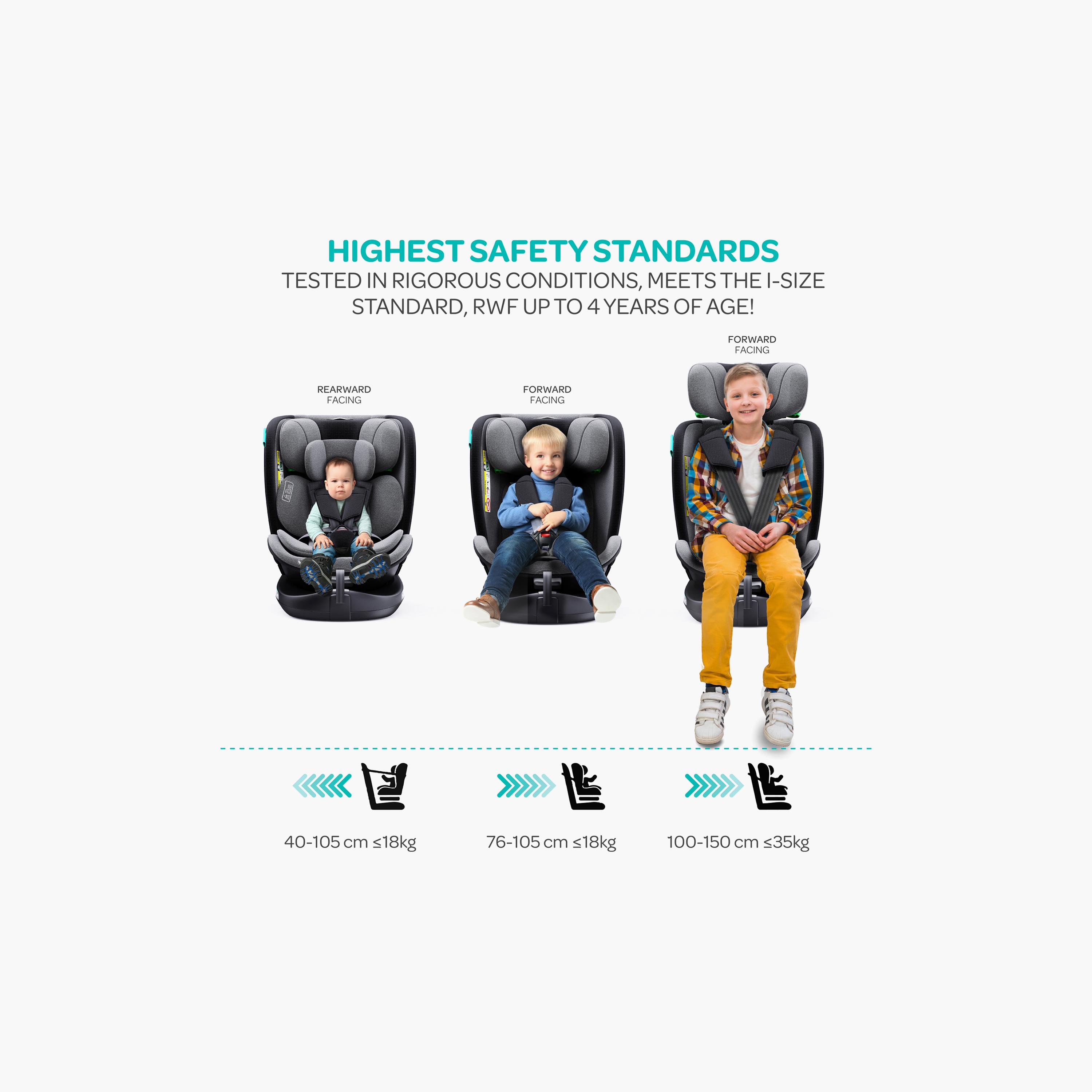 Moon Gyro Pro i-Size 360° Rotating Car Seat with ISOFIX - Grey - 0 Months to 12 Years-baby-gear-carseats-image-9