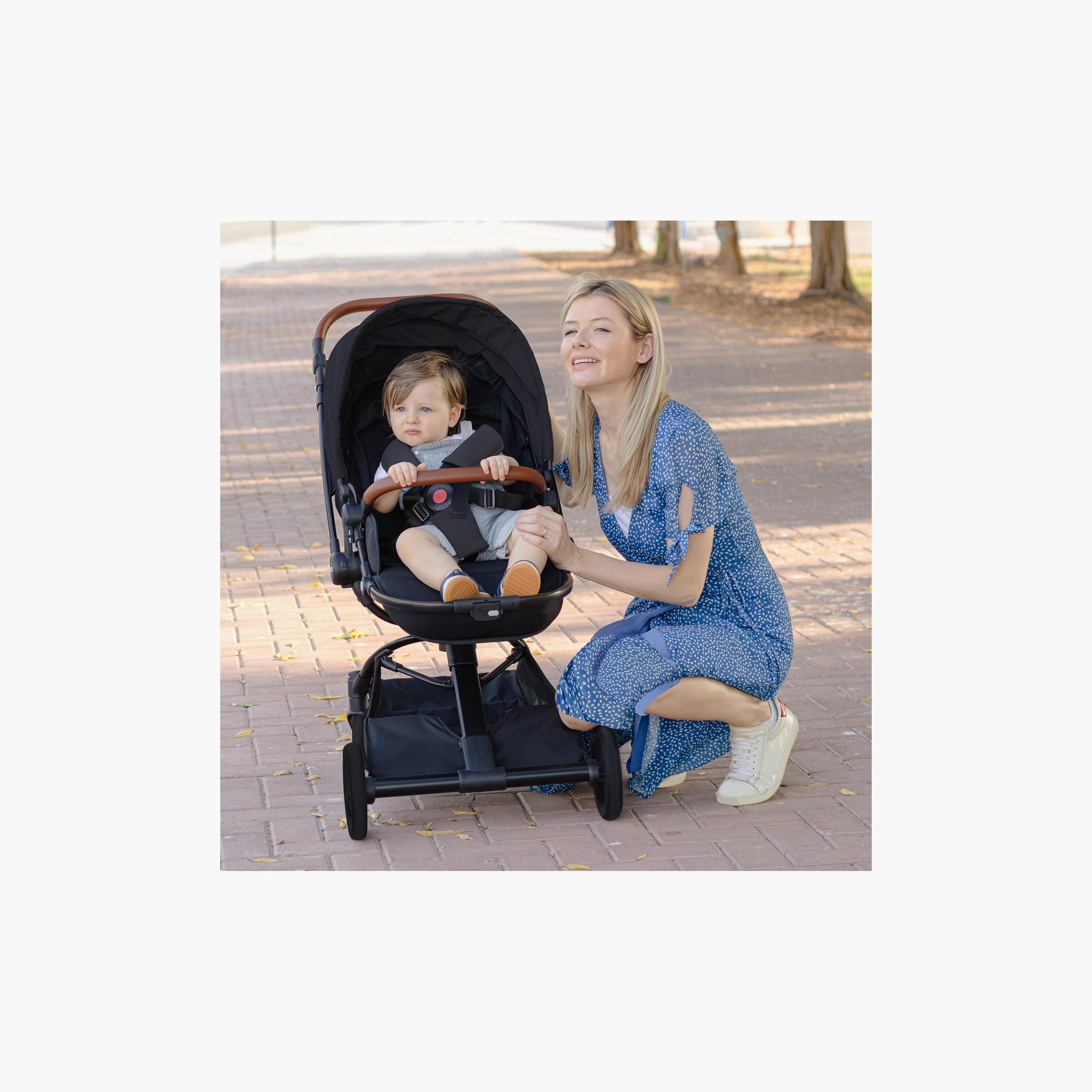 Moon Riche Advanced Baby Stroller with 360° Rotating Handle - Black-baby-gear-strollersandprams-strollers-image-7