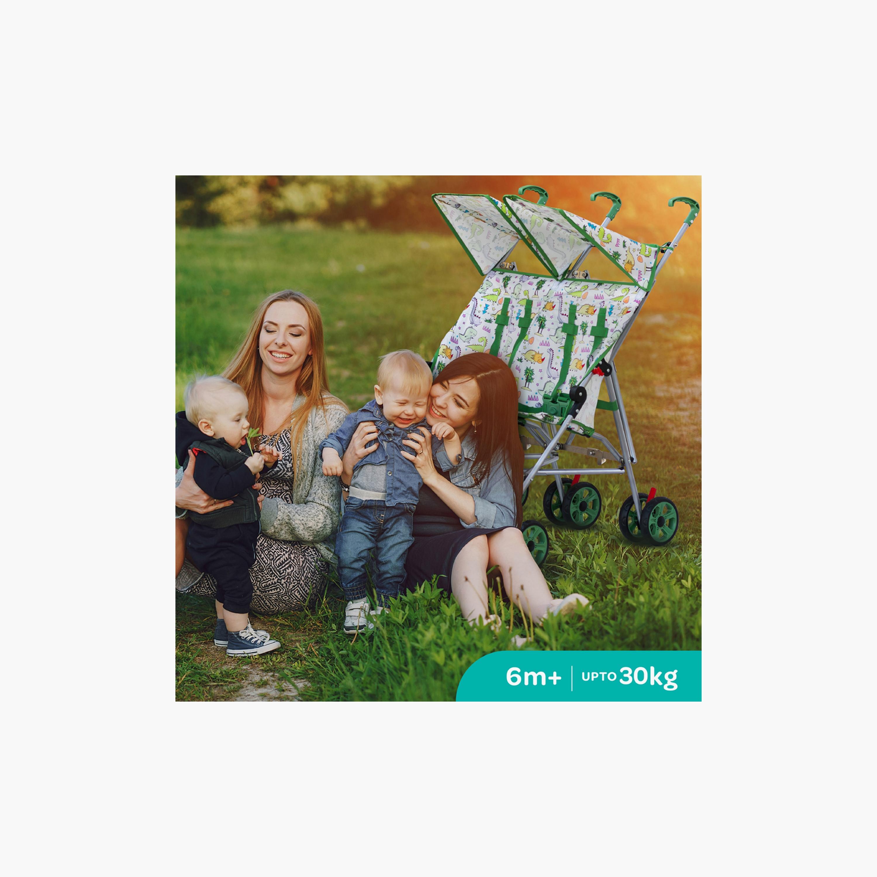 Moon Jet Plus Umbrella Fold Twin Buggy Lightweight Travel Strollers - 6 Months+ - Green-baby-gear-strollersandprams-strollers-image-3